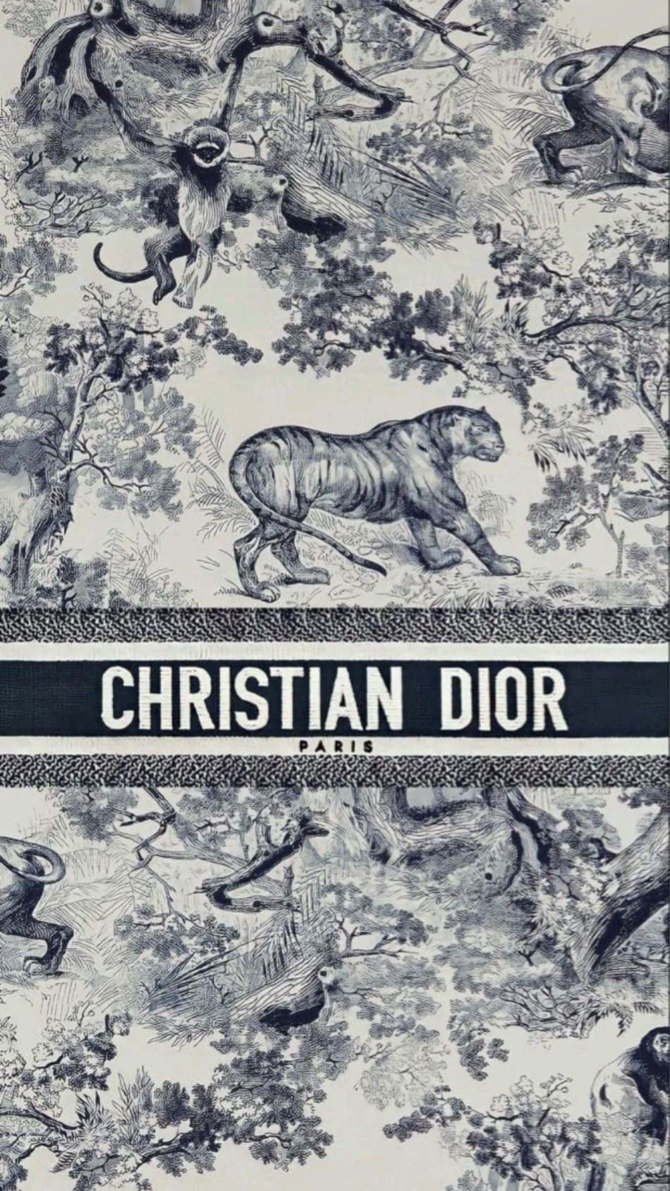 Christian Dior Logo Wildlife Pattern Background