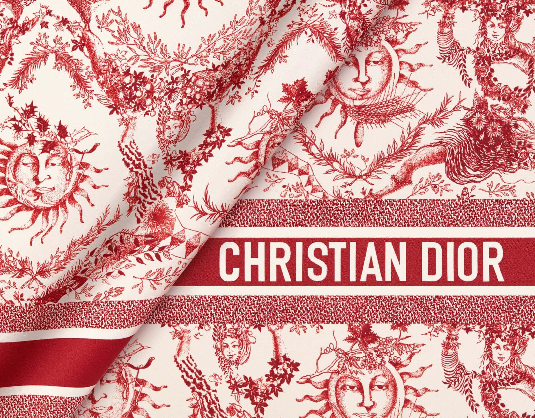 Christian Dior Red Mythical Print Background