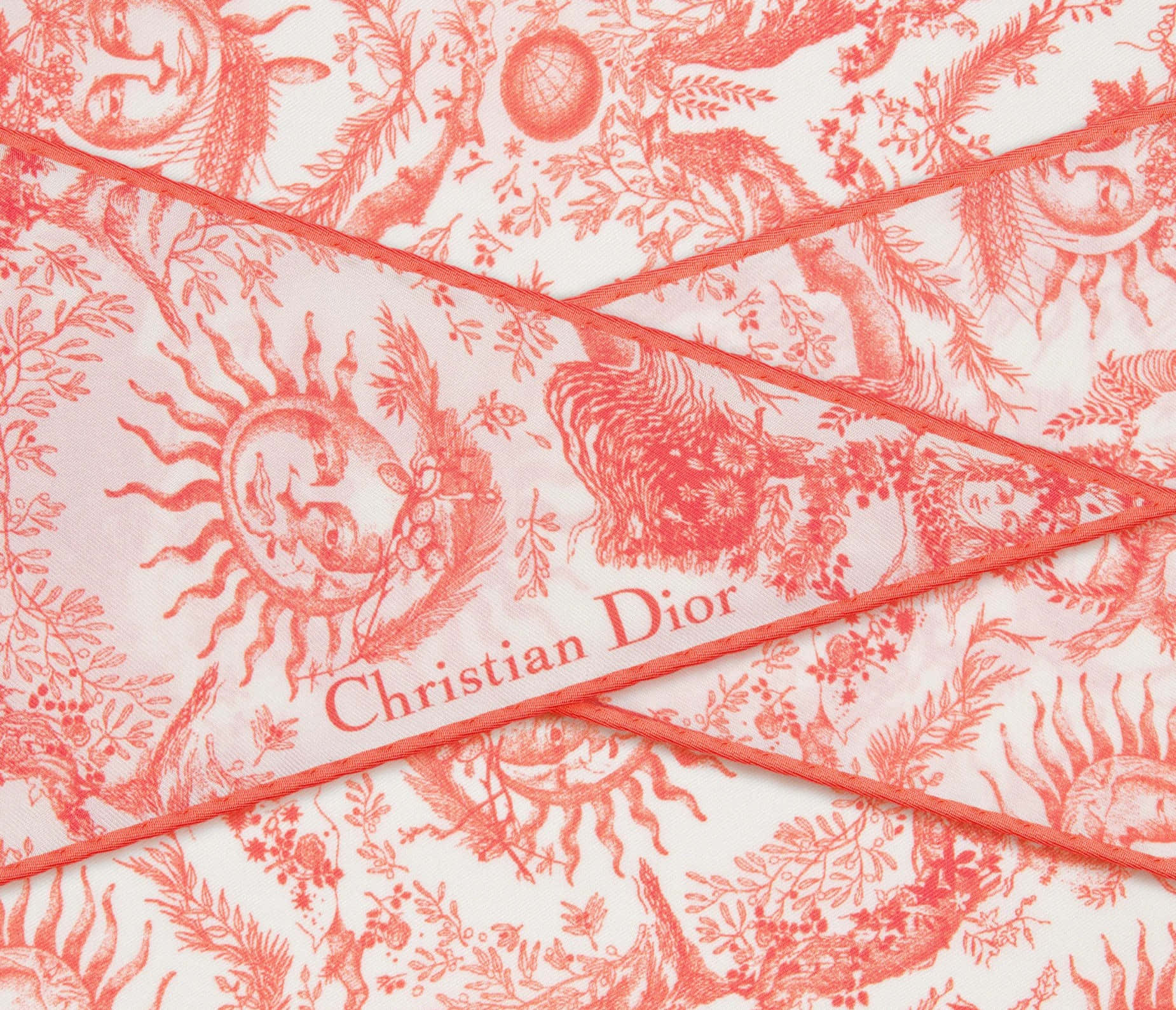 Christian Dior Red Print Fabric Background