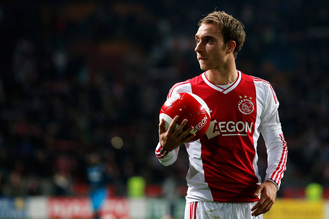 Christian Eriksen Holding Soccer Ball