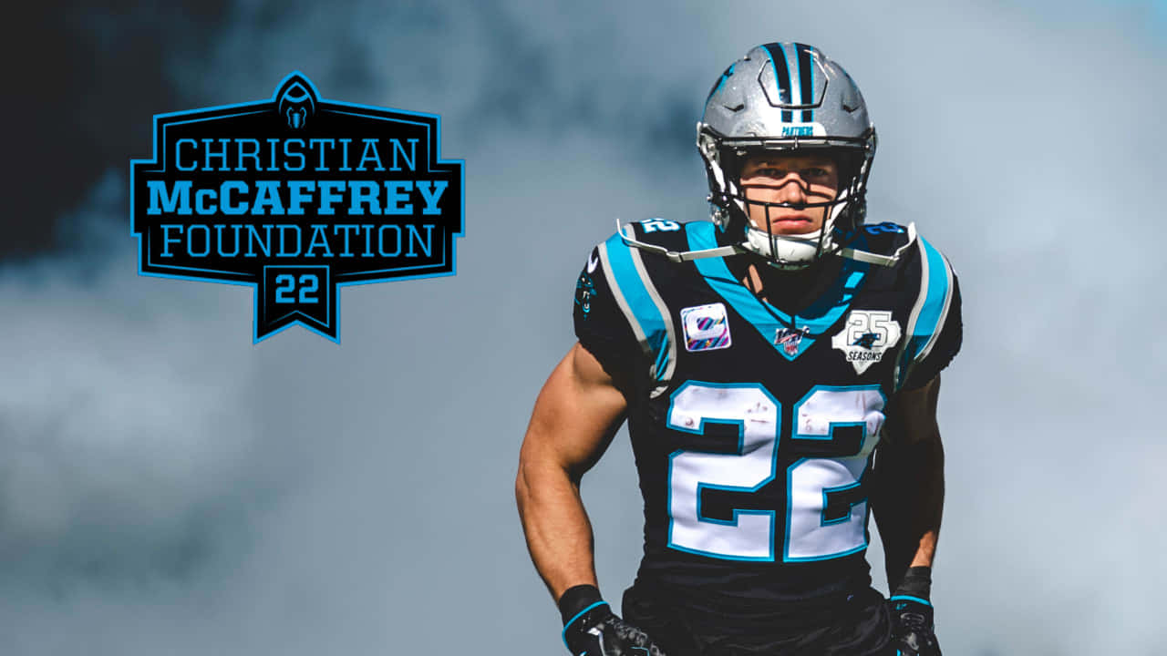 Christian Mccaffrey In Action On The Field Background