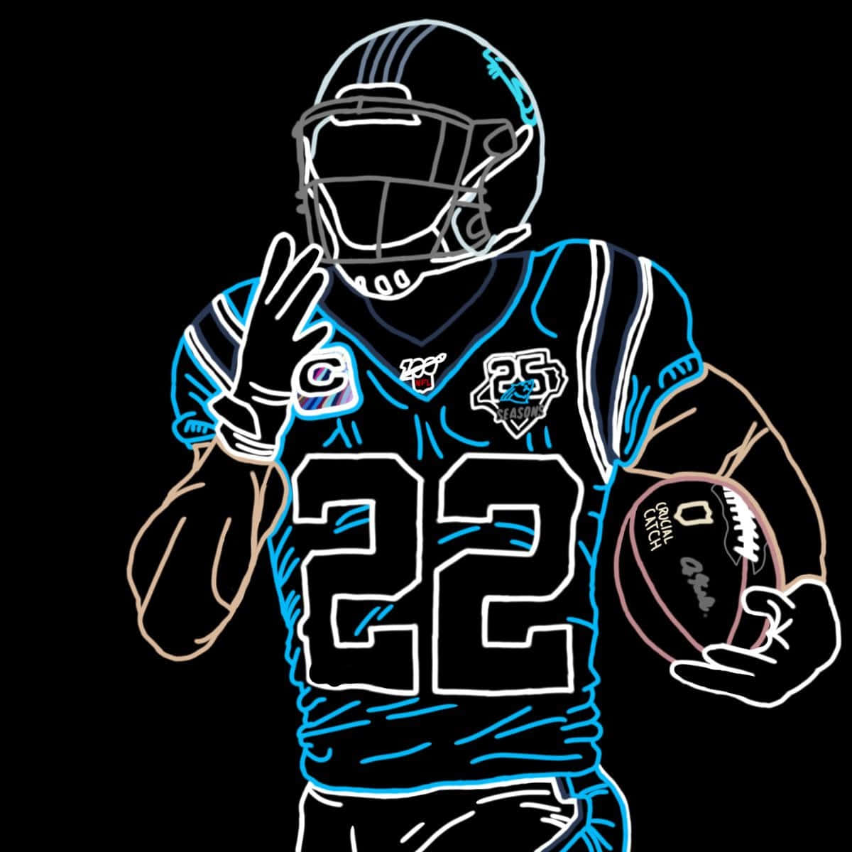 Christian Mccaffrey In His Carolina Panthers Uniform Background