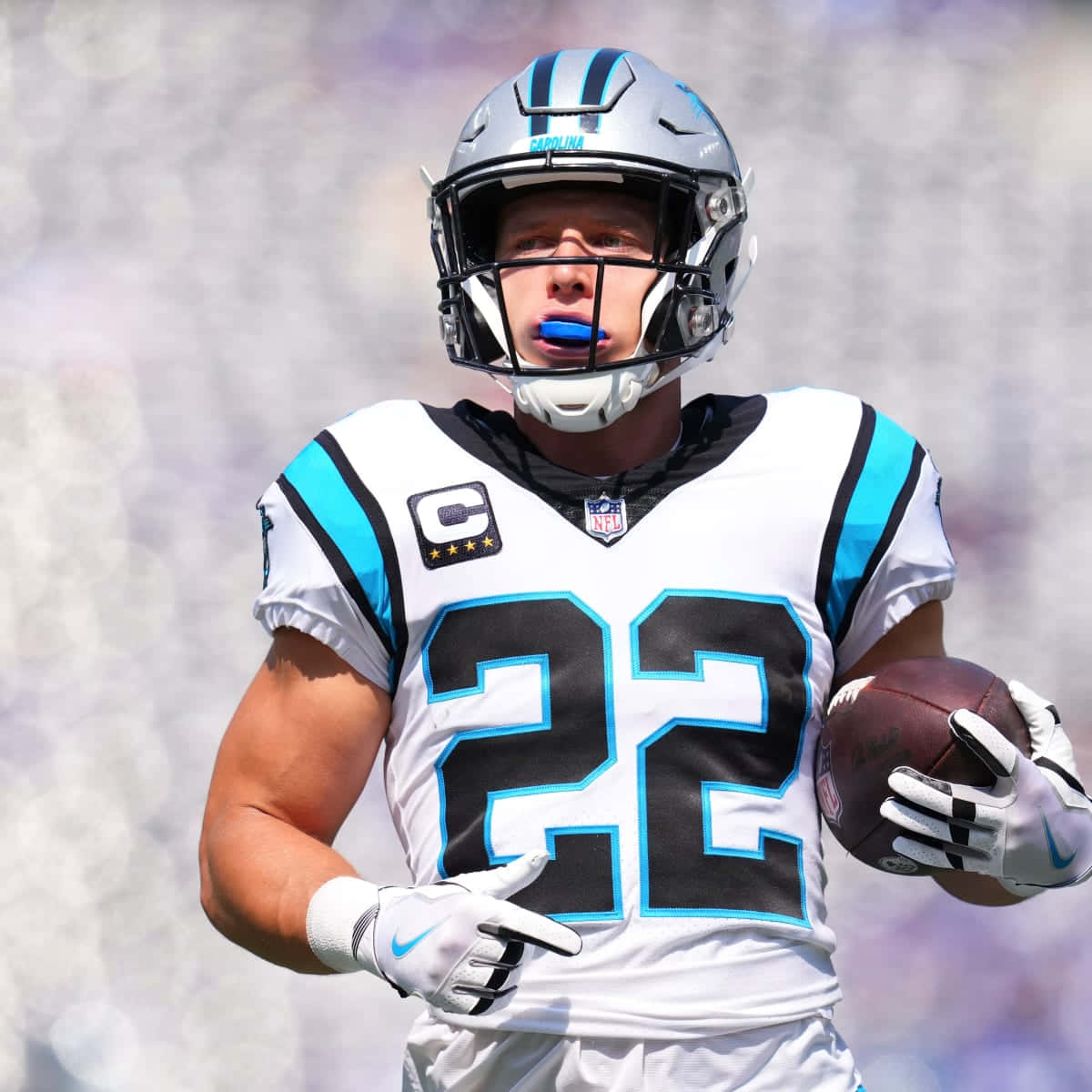 Christian Mccaffrey Of The Carolina Panthers Background