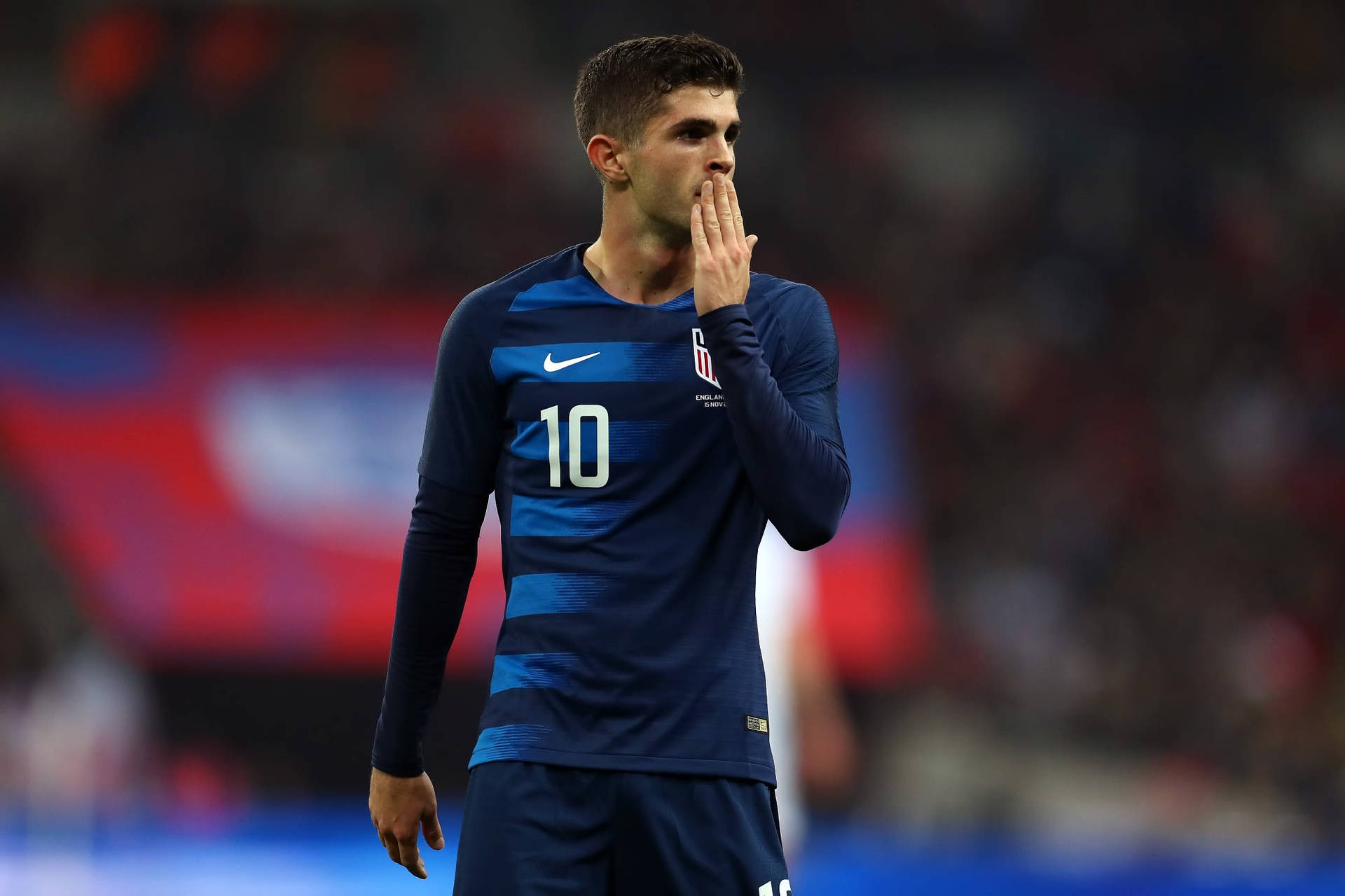 Christian Pulisic Hand On Mouth Background