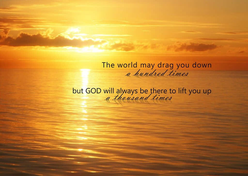 Christian Quotes On Ocean Sunset Background