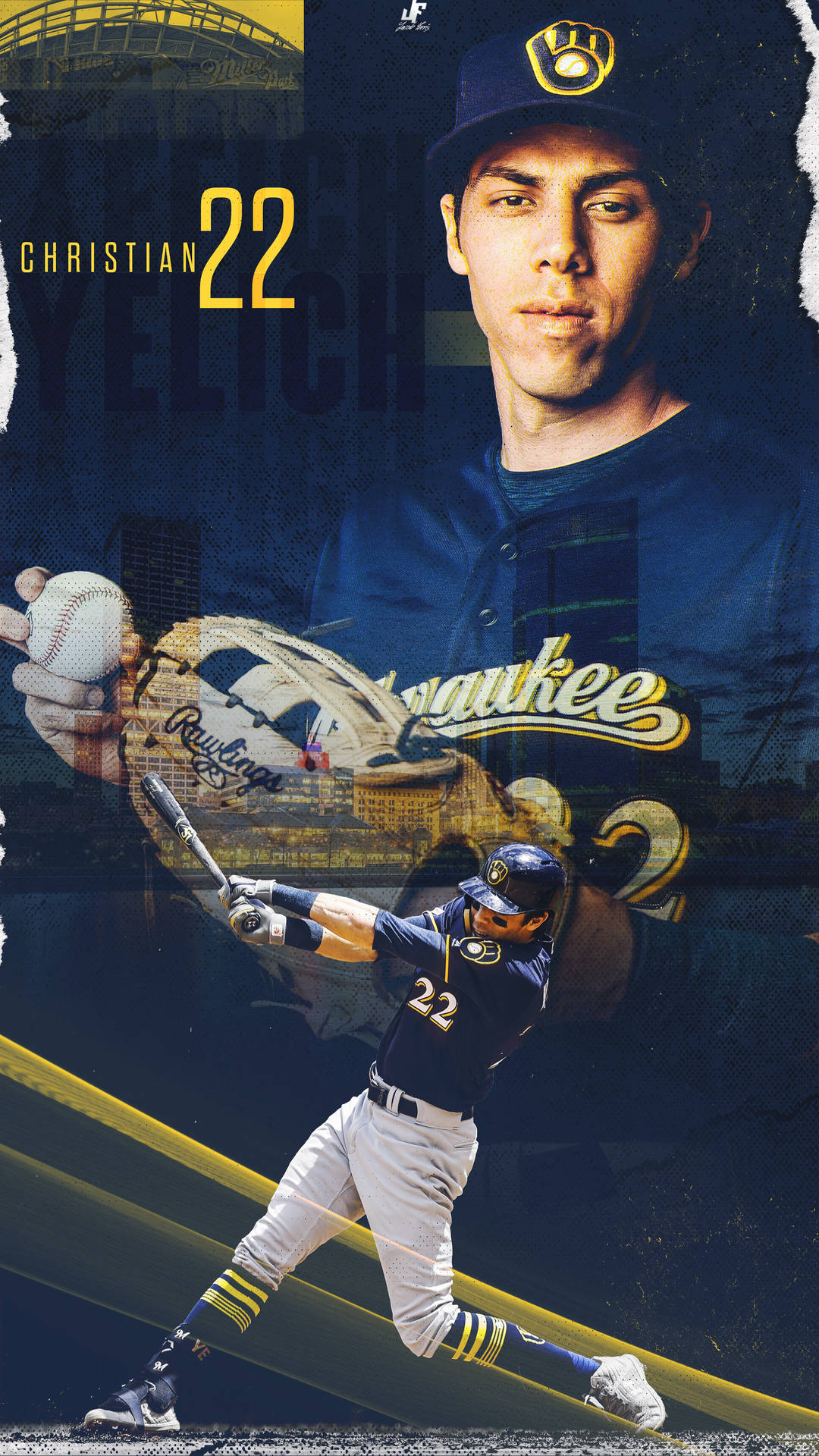 Christian Yelich Baseball Poster Background