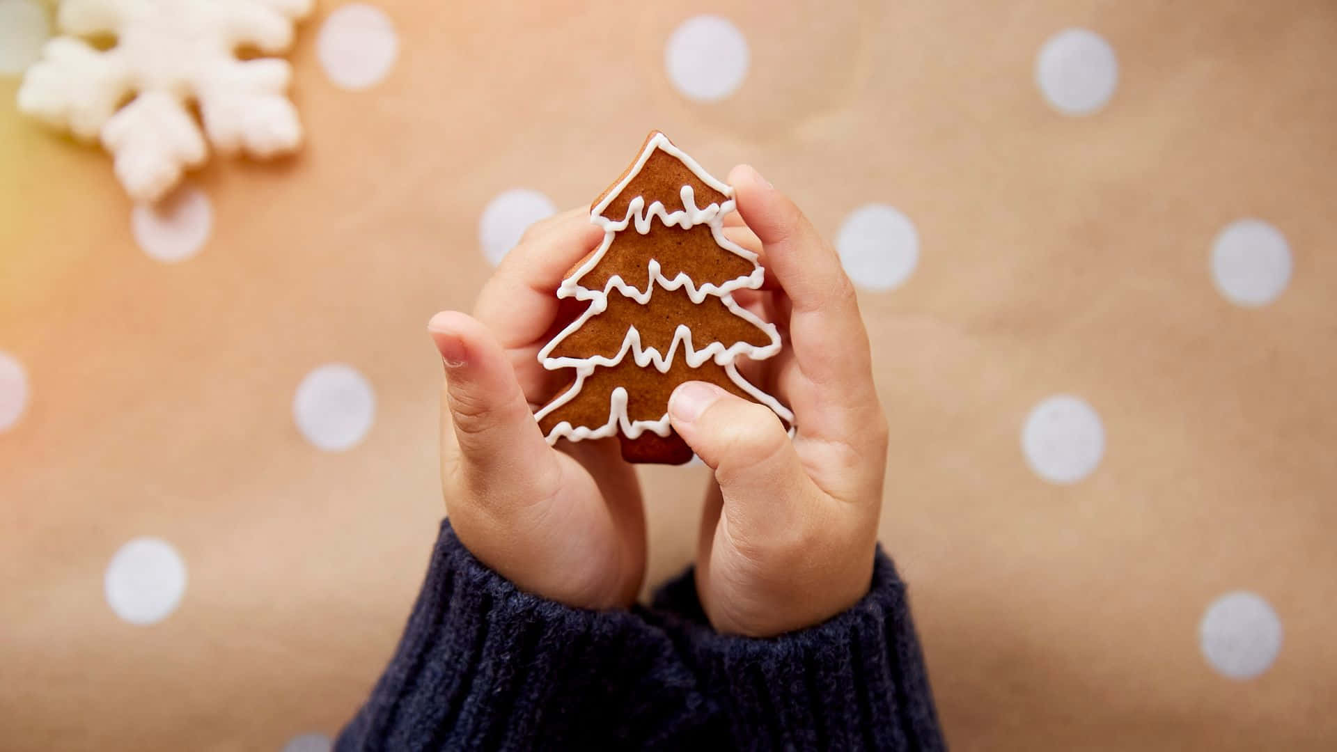 Christmas Aesthetic Computer And Christmas Cookies Background