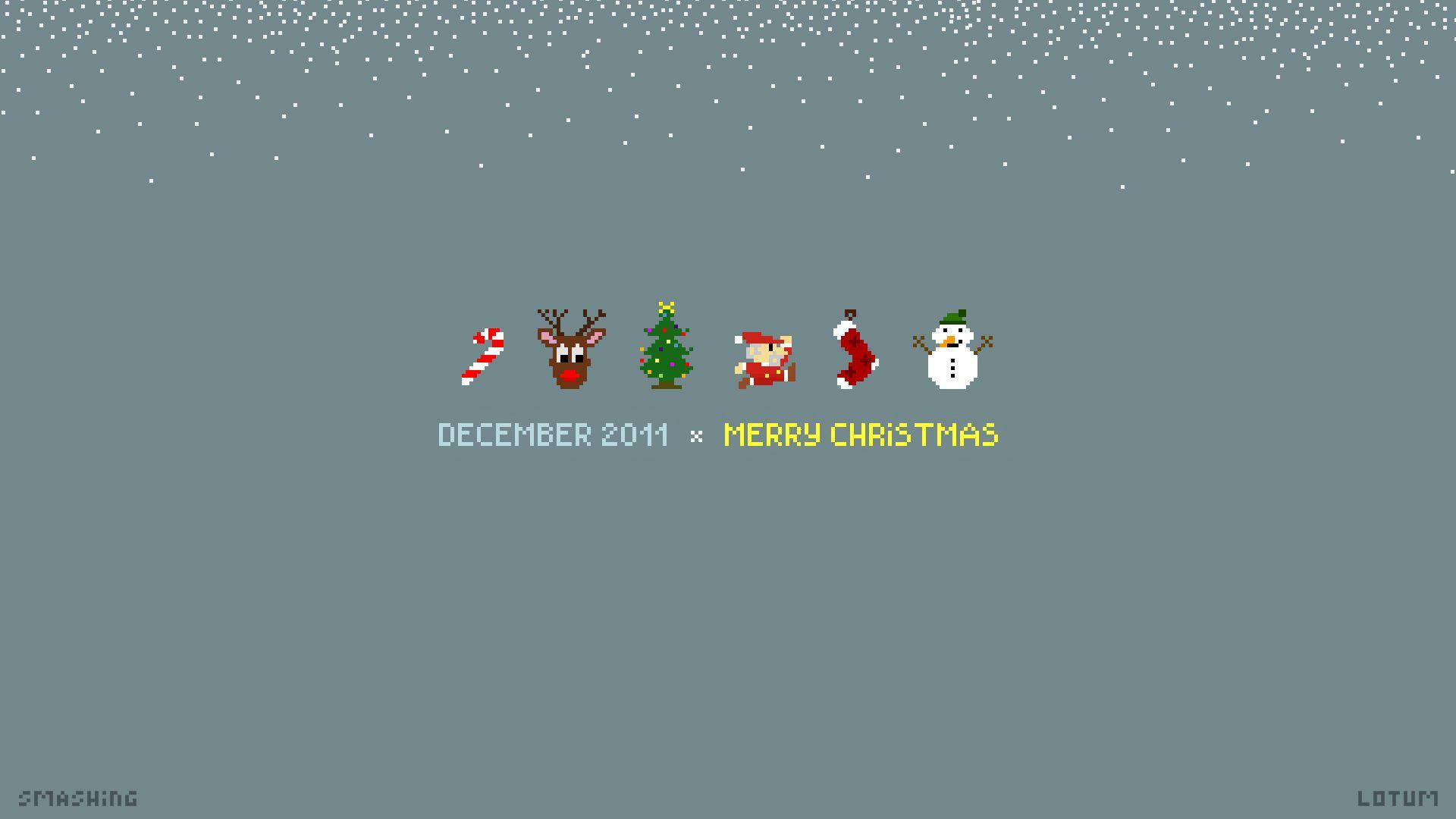 Christmas Aesthetic Desktop Pixel Art Background