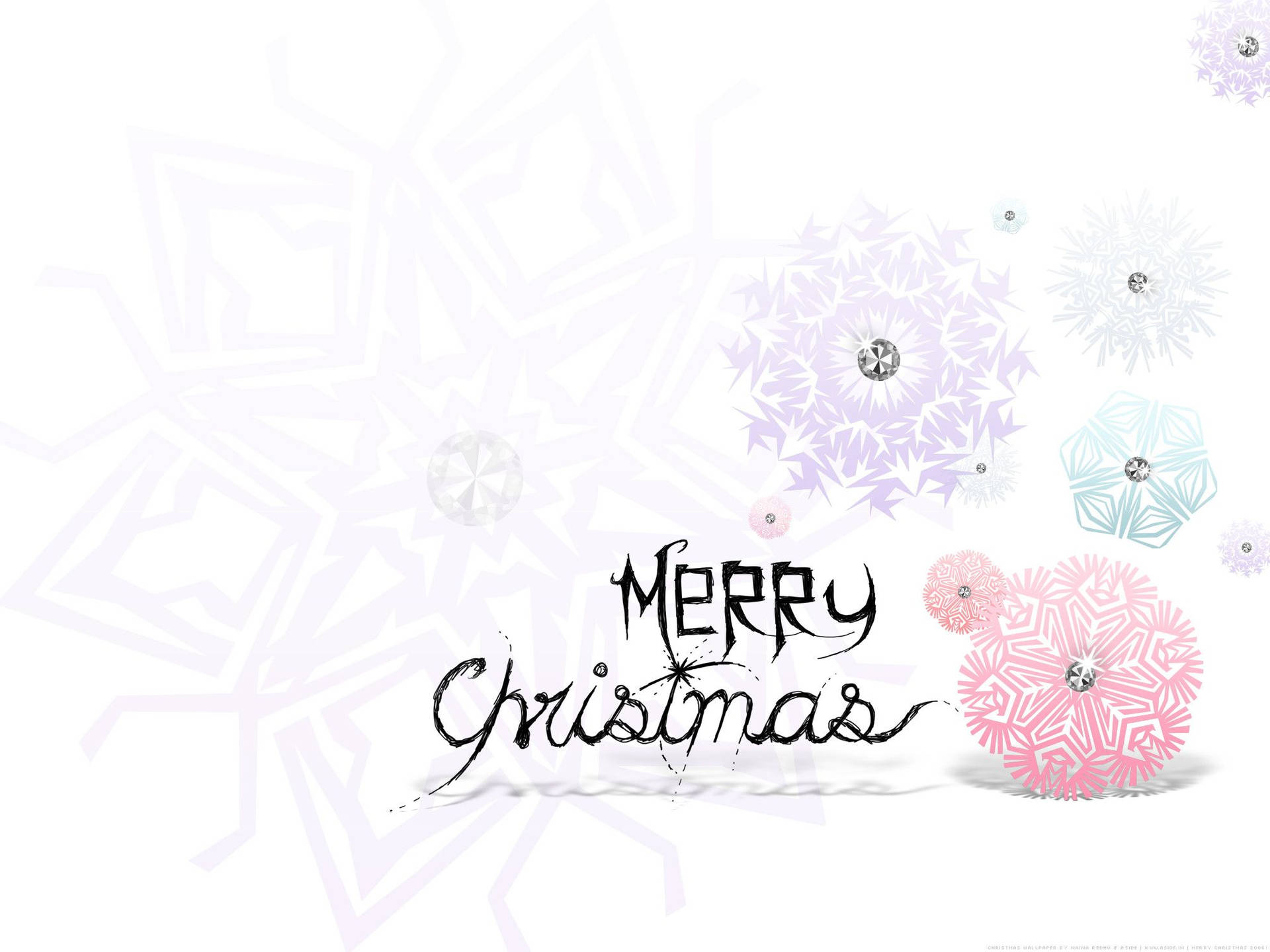 Christmas Aesthetic Desktop Snowflakes Cartoon Background