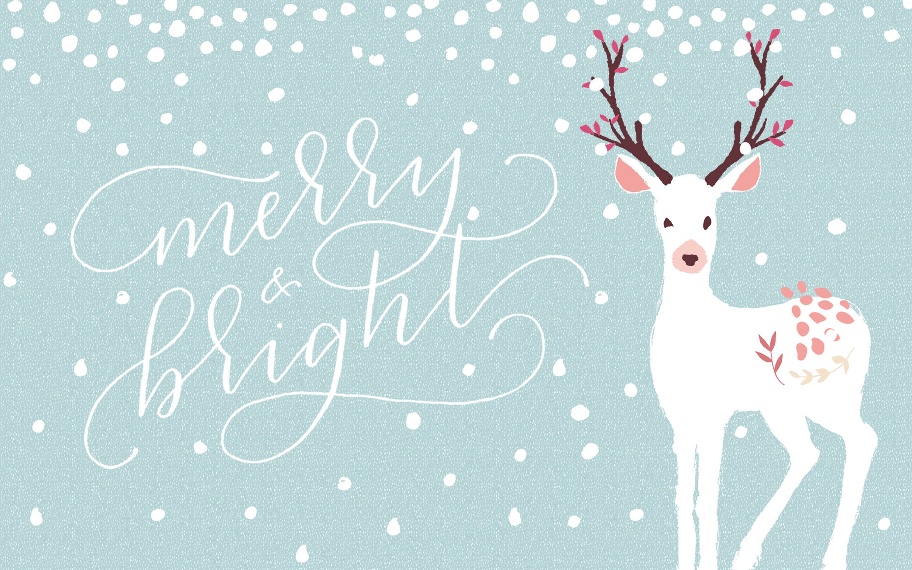 Christmas Aesthetic Desktop White Deer Background