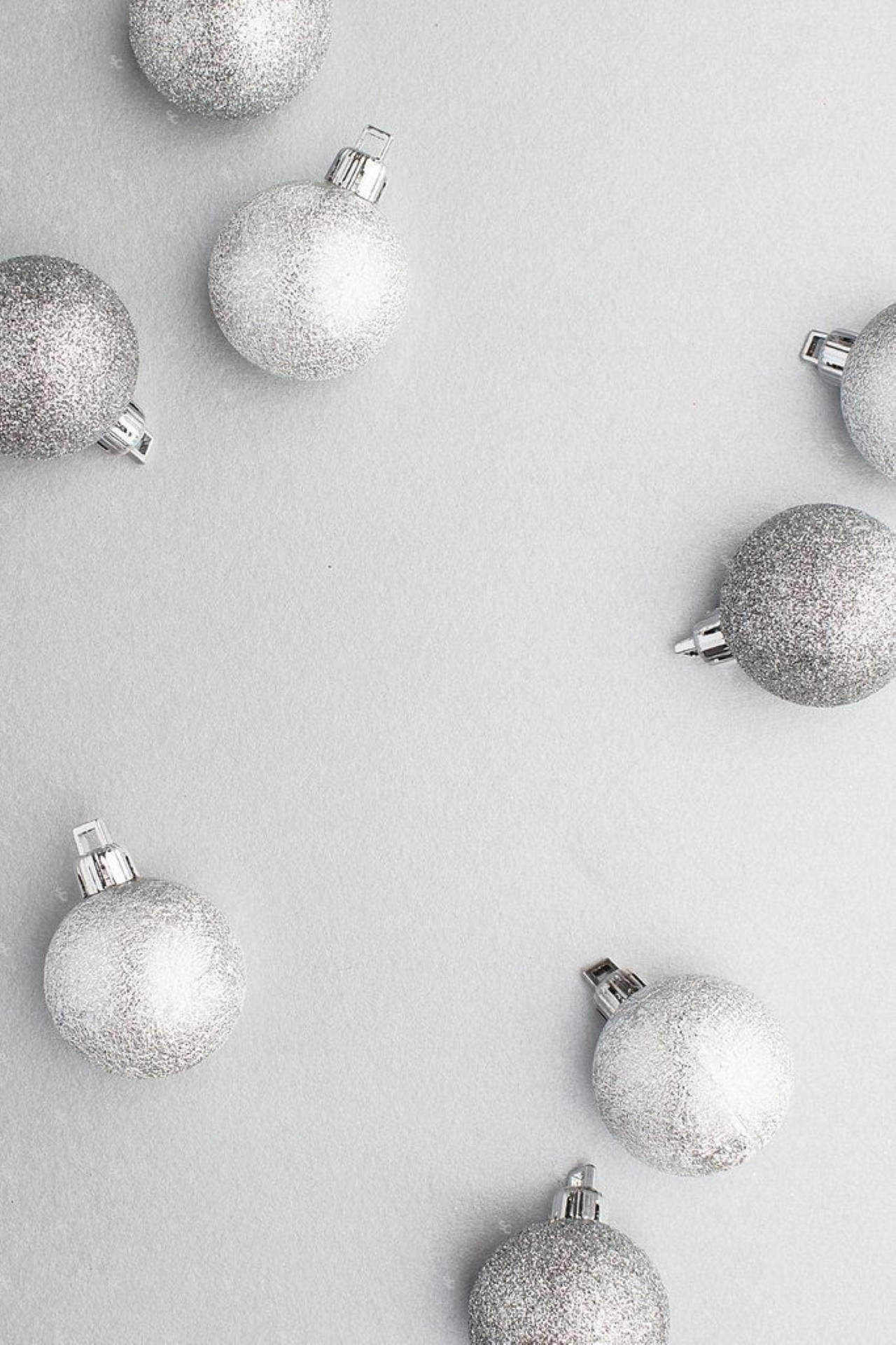 Christmas Aesthetic Silver Balls Background