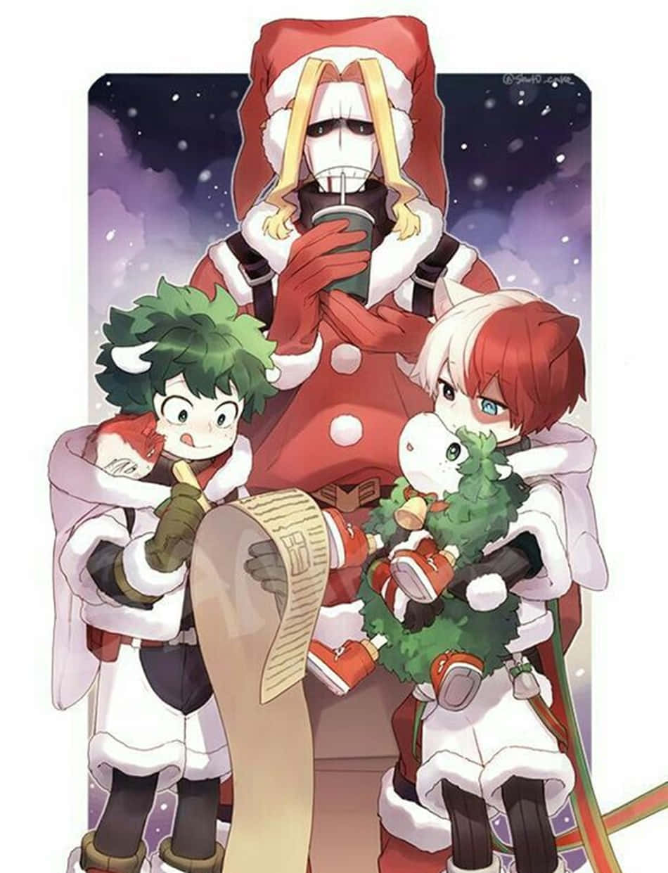 Christmas Anime Boys Academia Background