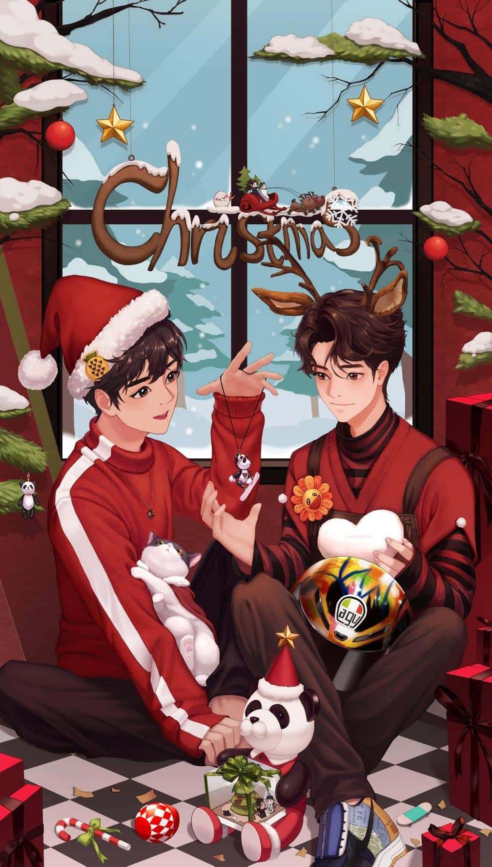Christmas Anime Boys Gg&dd Background