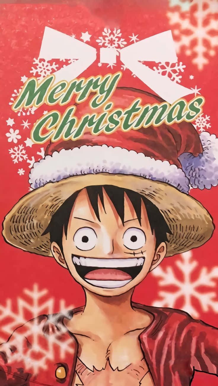 Christmas Anime Boys Luffy Background