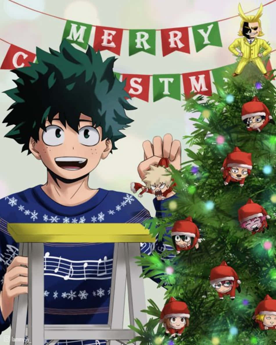 Christmas Anime Boys Midoriya Background