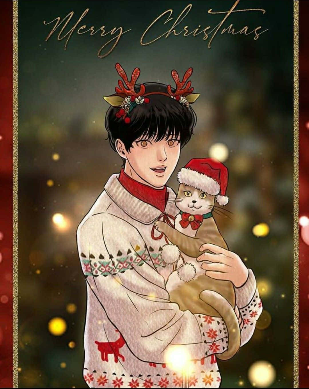 Christmas Anime Boys Seungho Background