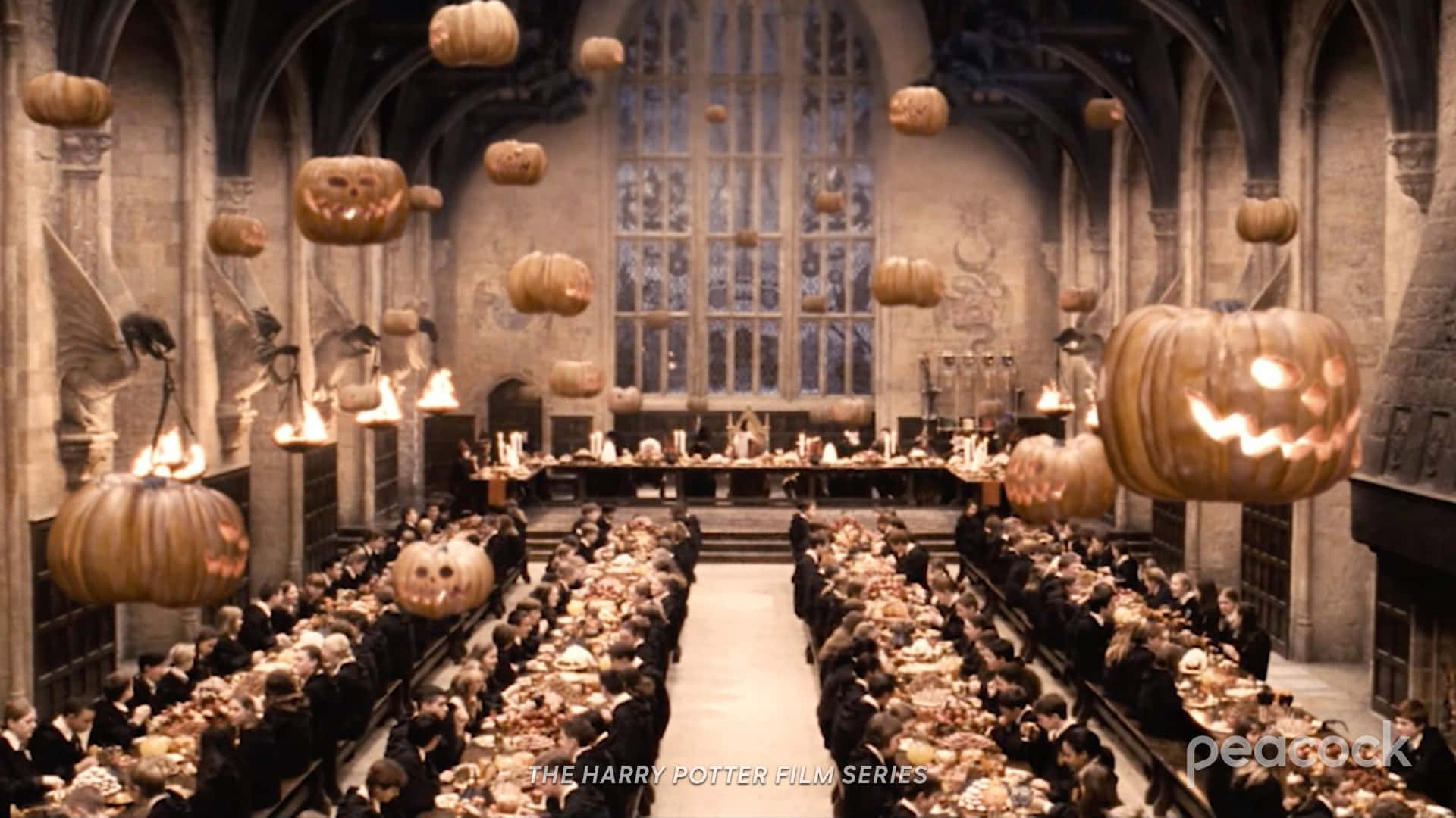 Christmas At Hogwarts Pumpkins Background