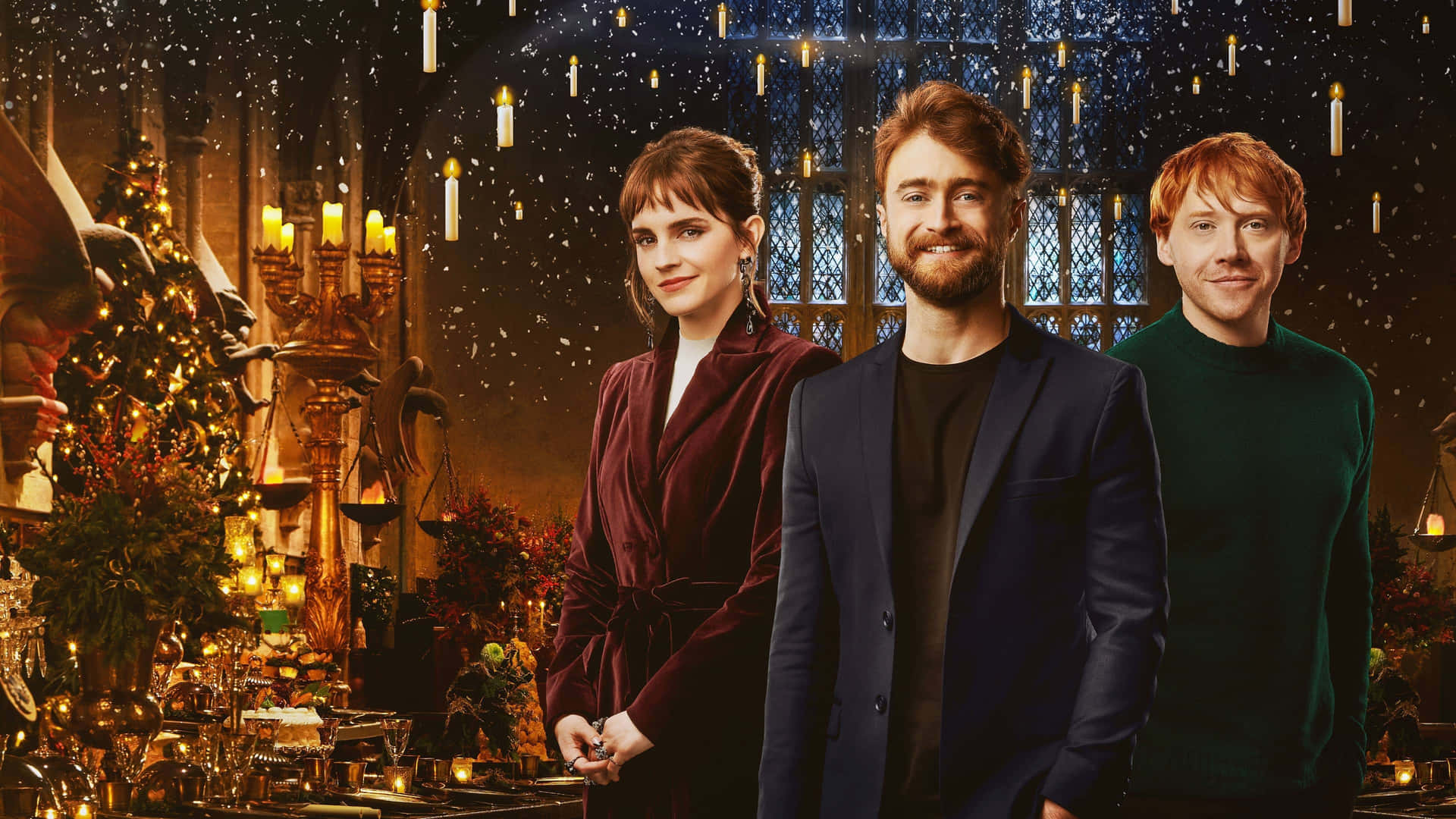 Christmas At Hogwarts Trio Background