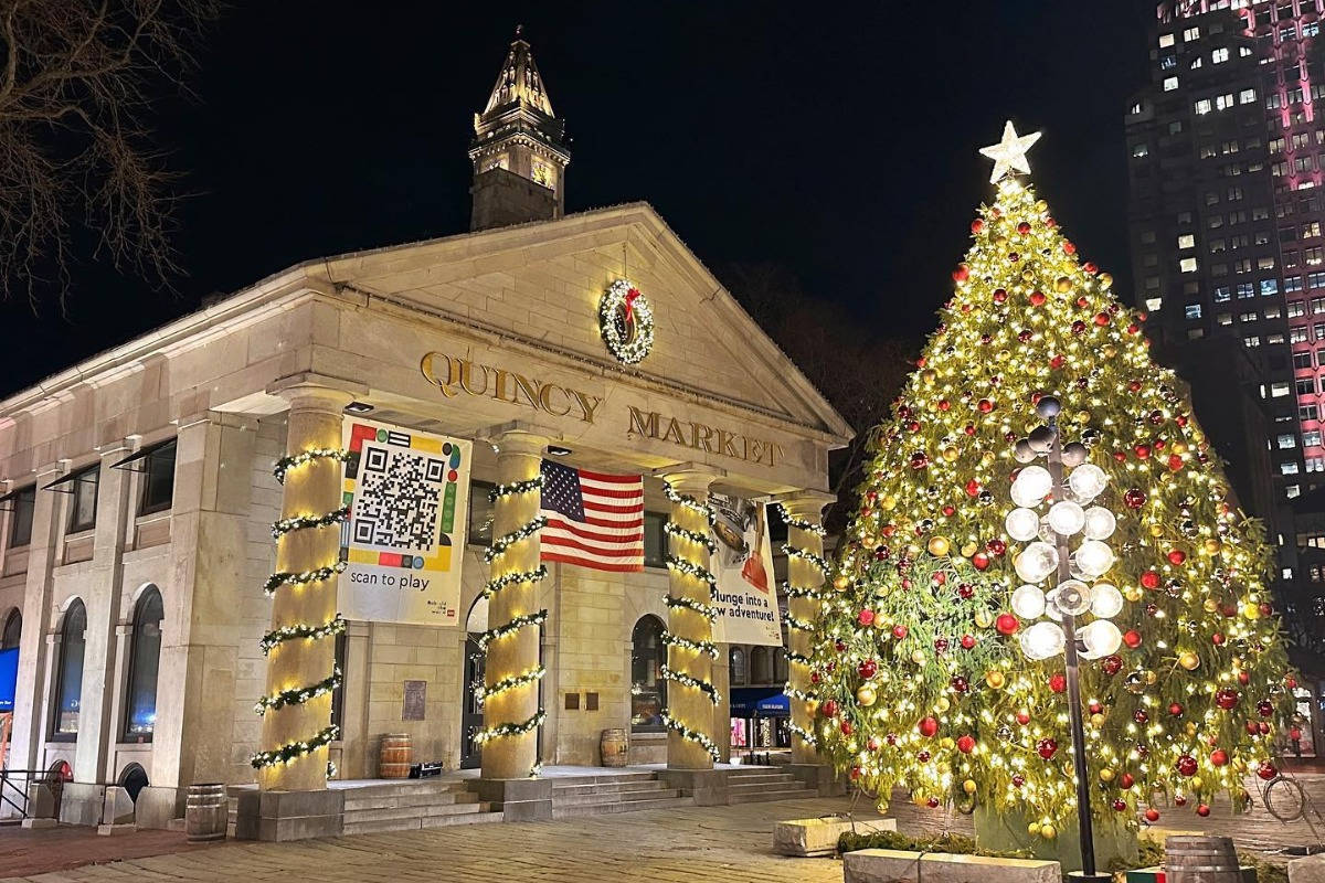 Christmas At Quincy Market Faneuil Hall