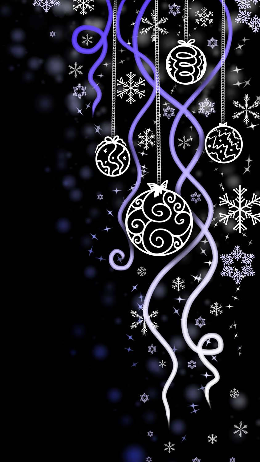 Christmas Background With Snowflakes And Balls