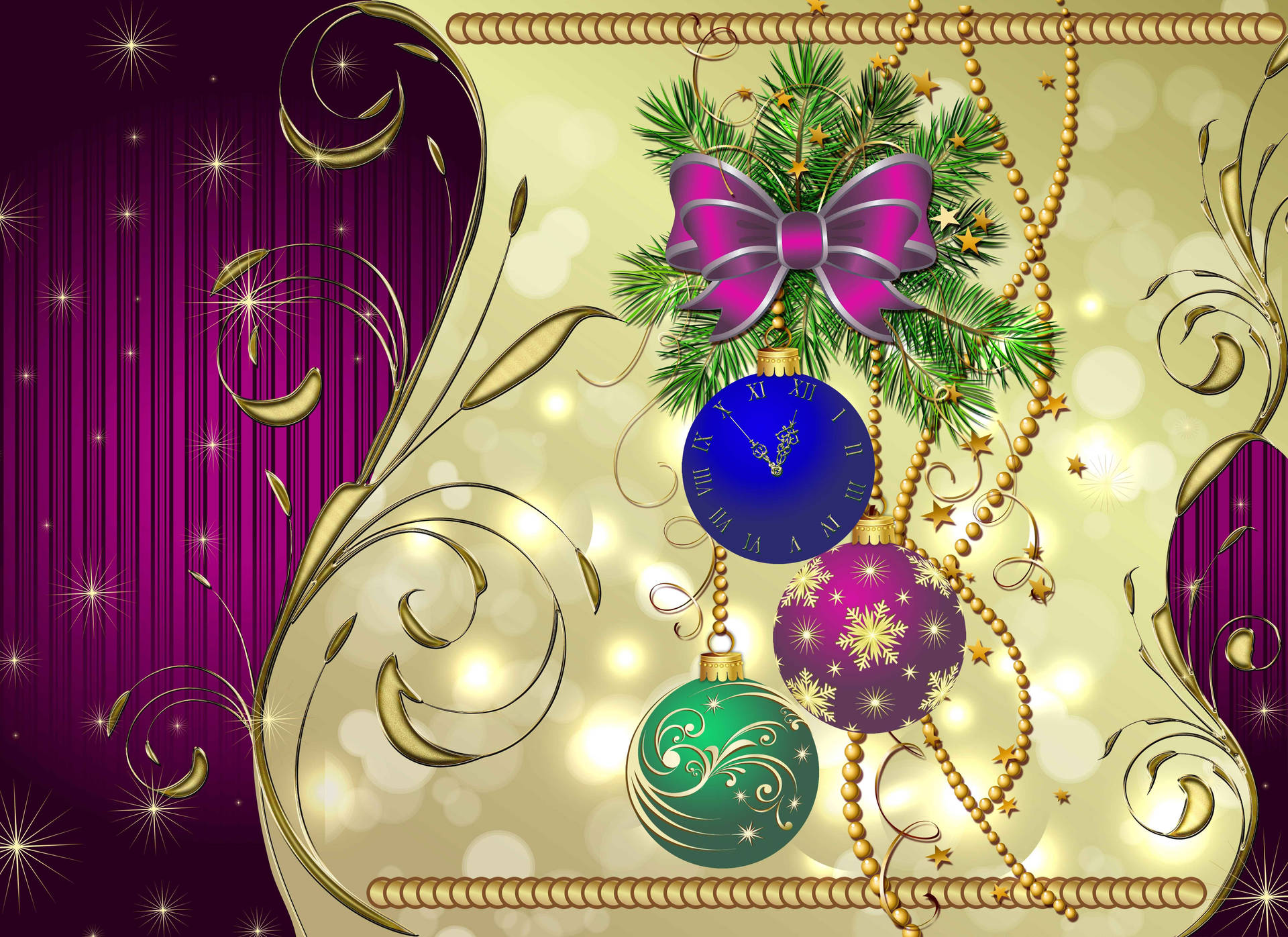 Christmas Balls And New Year Background