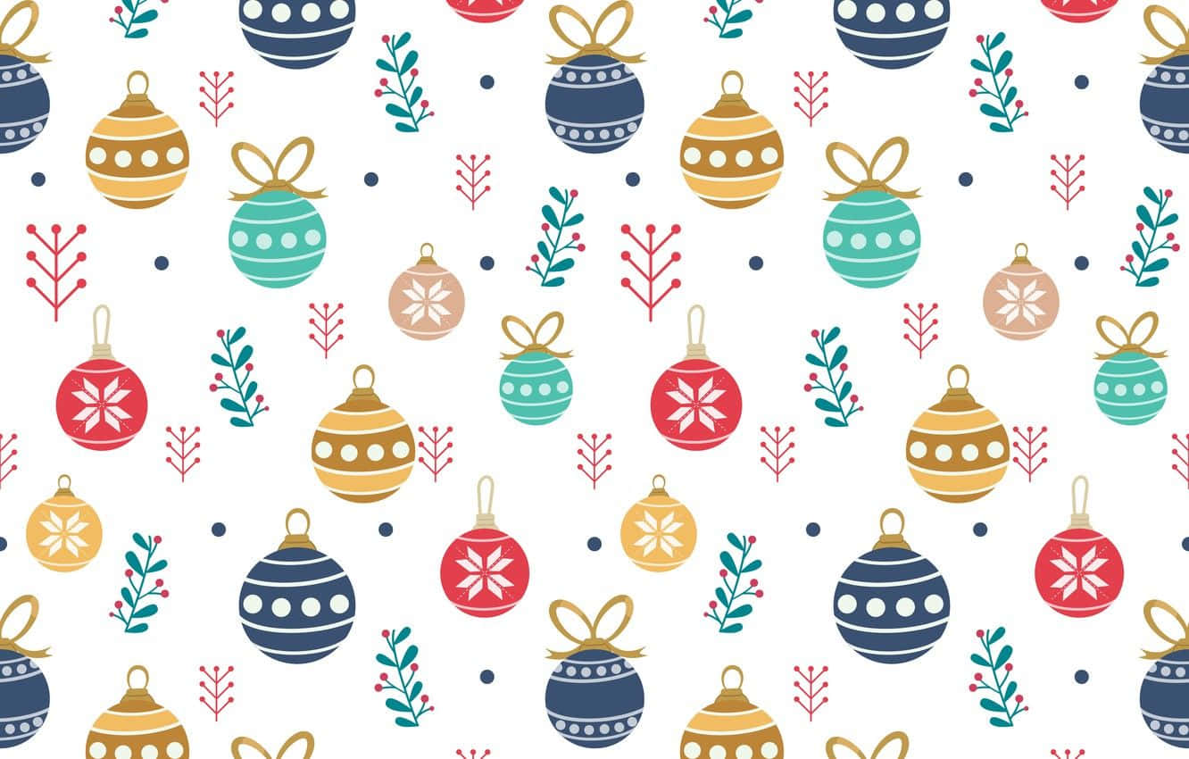 Christmas Balls Pattern Background