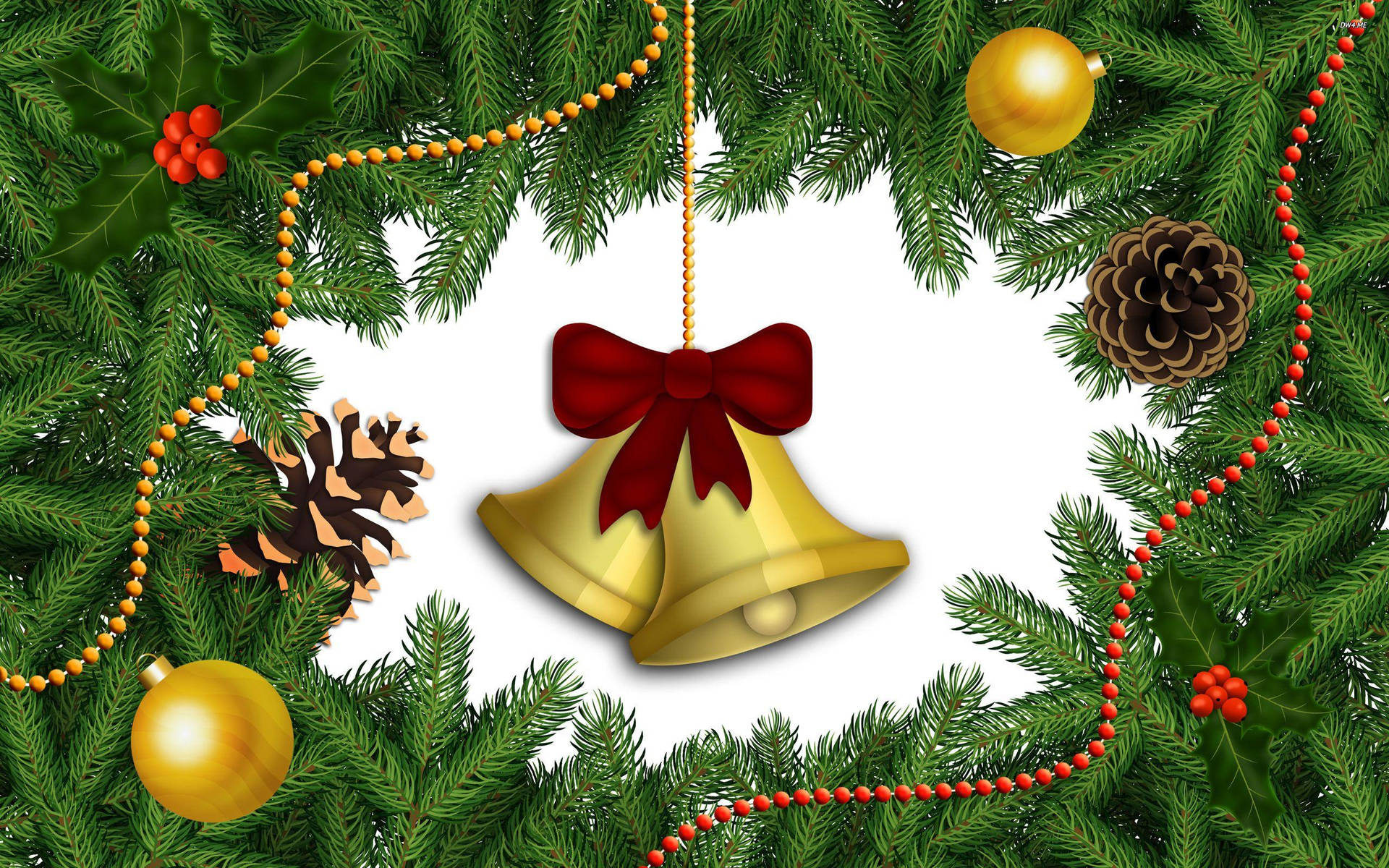 Christmas Bell Pinecone Background