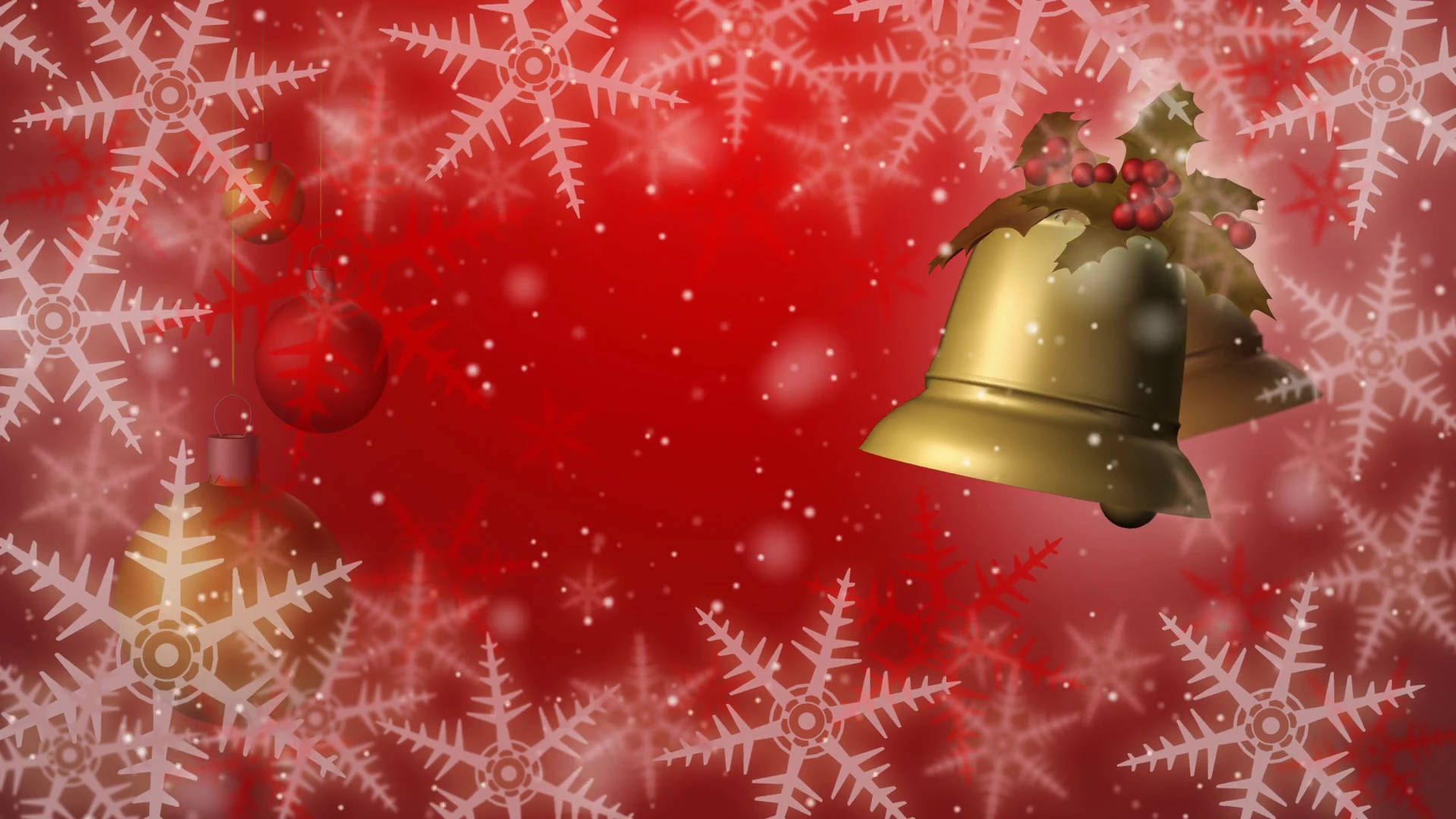 Christmas Bells Red Snowflakes Background