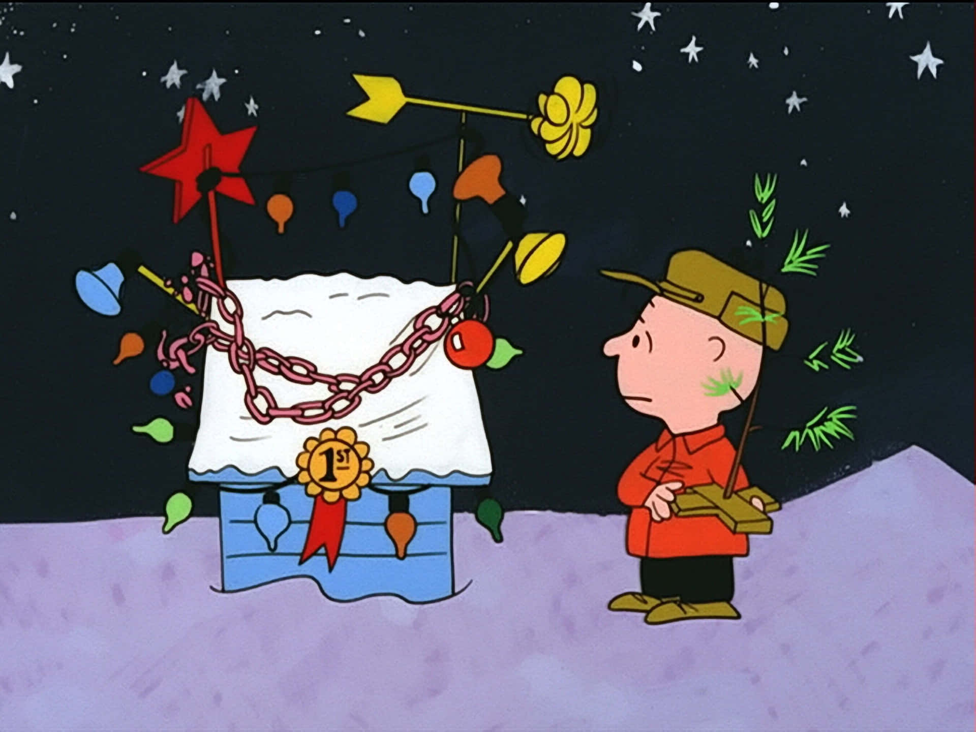 Christmas Cartoon Charlie Brown Snoopy Background