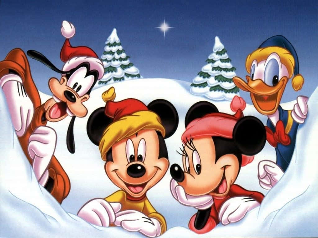 Christmas Cartoon Mickey Mouse Clubhouse Background