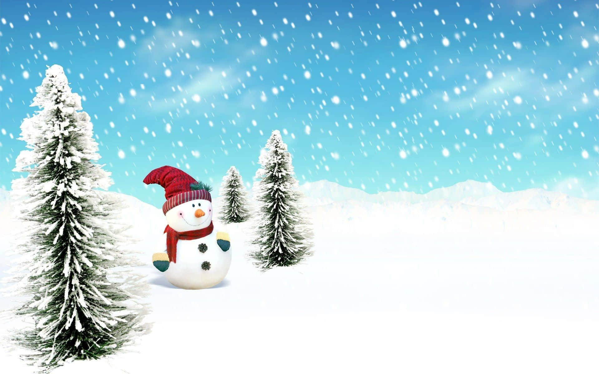 Christmas Cartoon White Snowfall Background