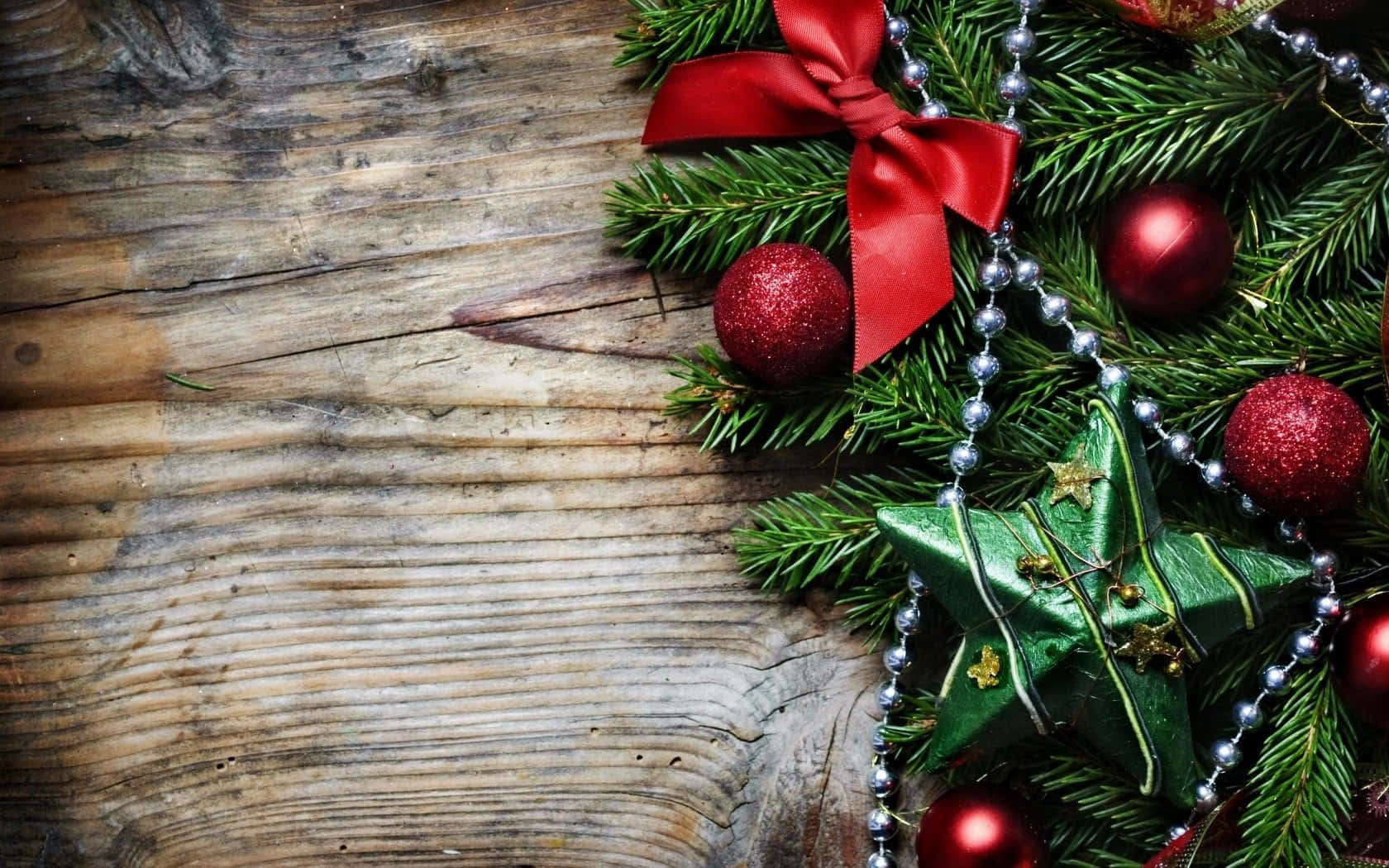 Christmas Celebrations With Red And Green Background