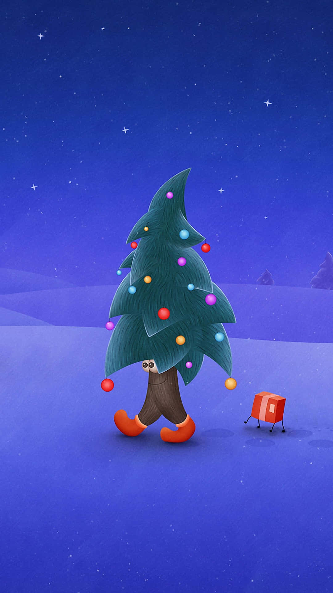 Christmas Cell Phone Cartoon Background