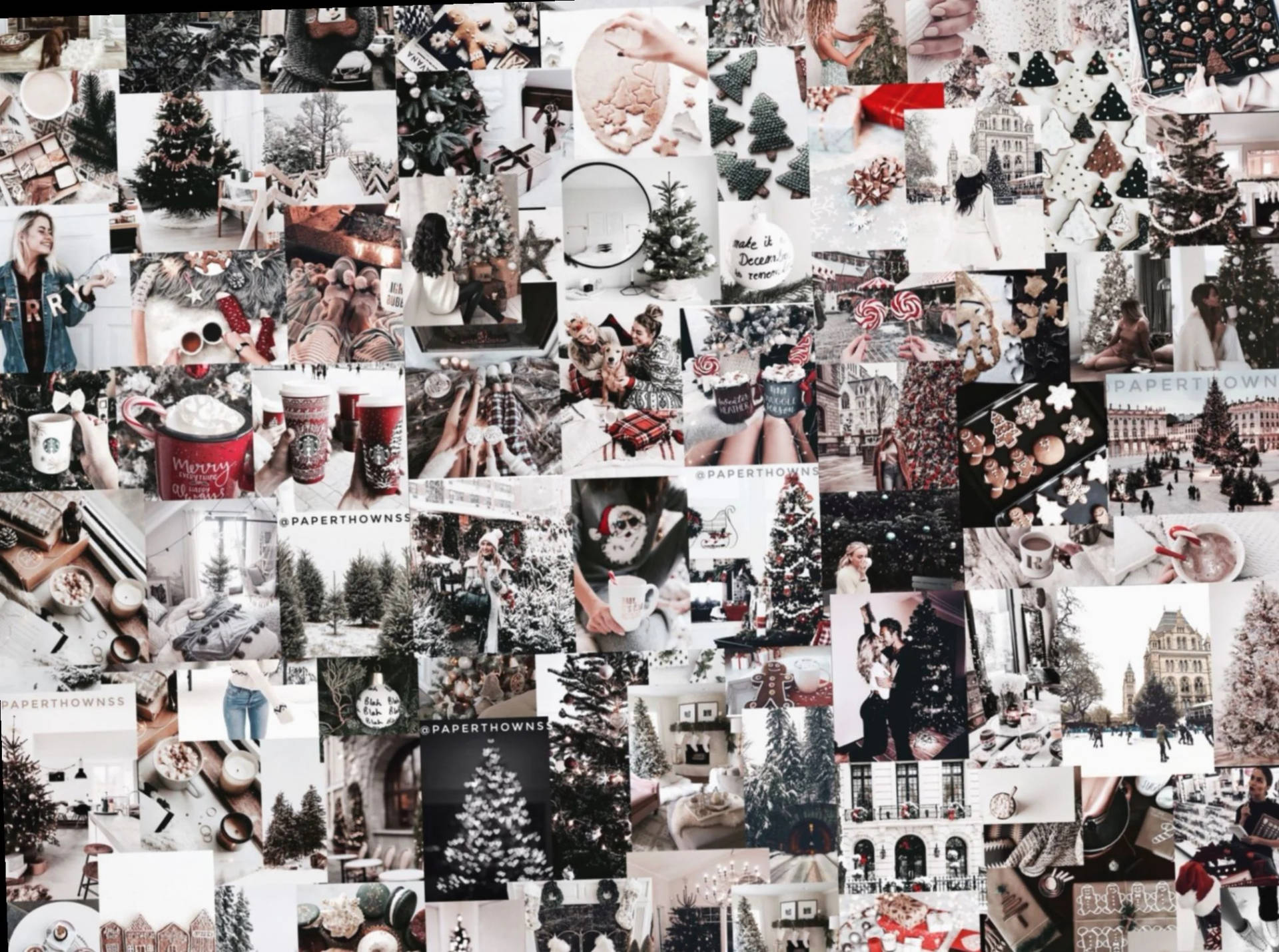 Christmas Collage In Greyscale