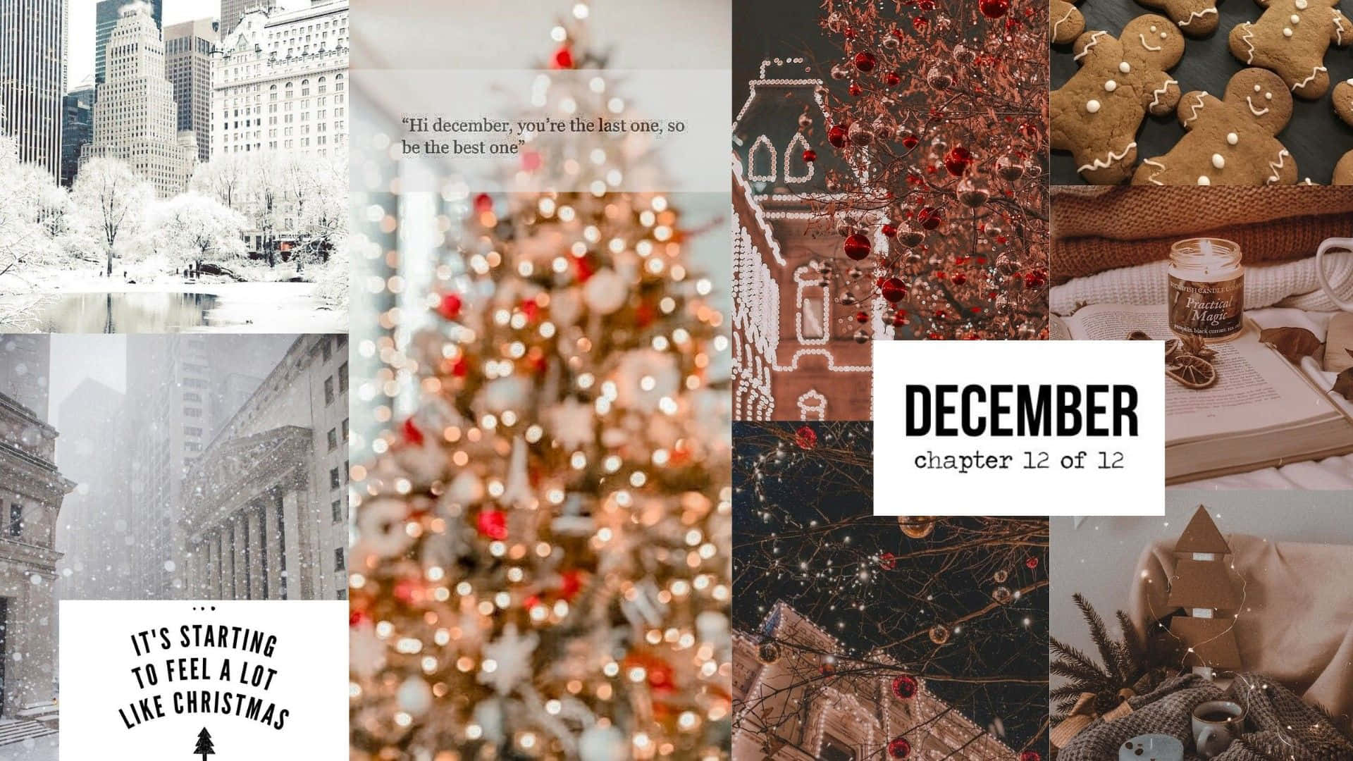 Christmas Collage Laptop December Vibes Background