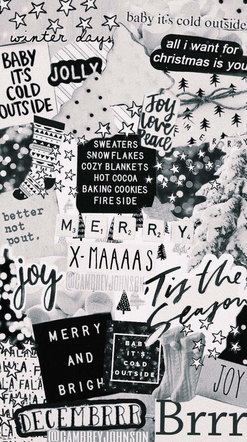 Christmas Collage - Shabby Chic Background