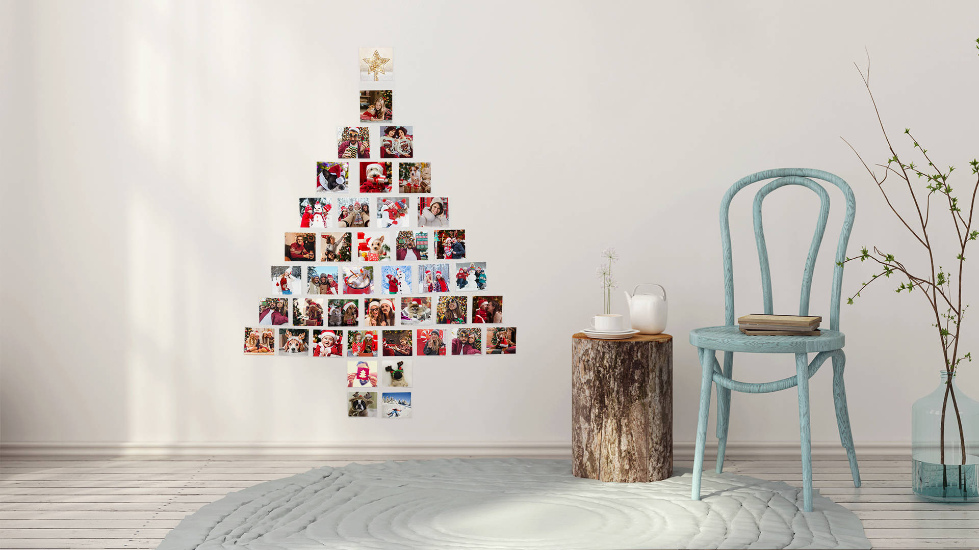 Christmas Collage Tree Background
