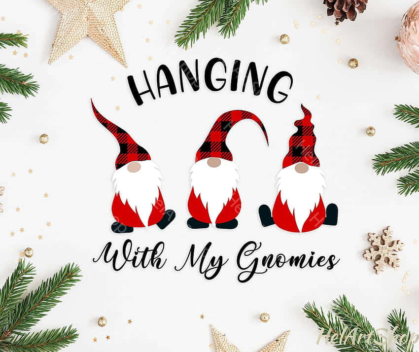 Christmas Comes To Life With This Cheerful Holiday Gnome Background