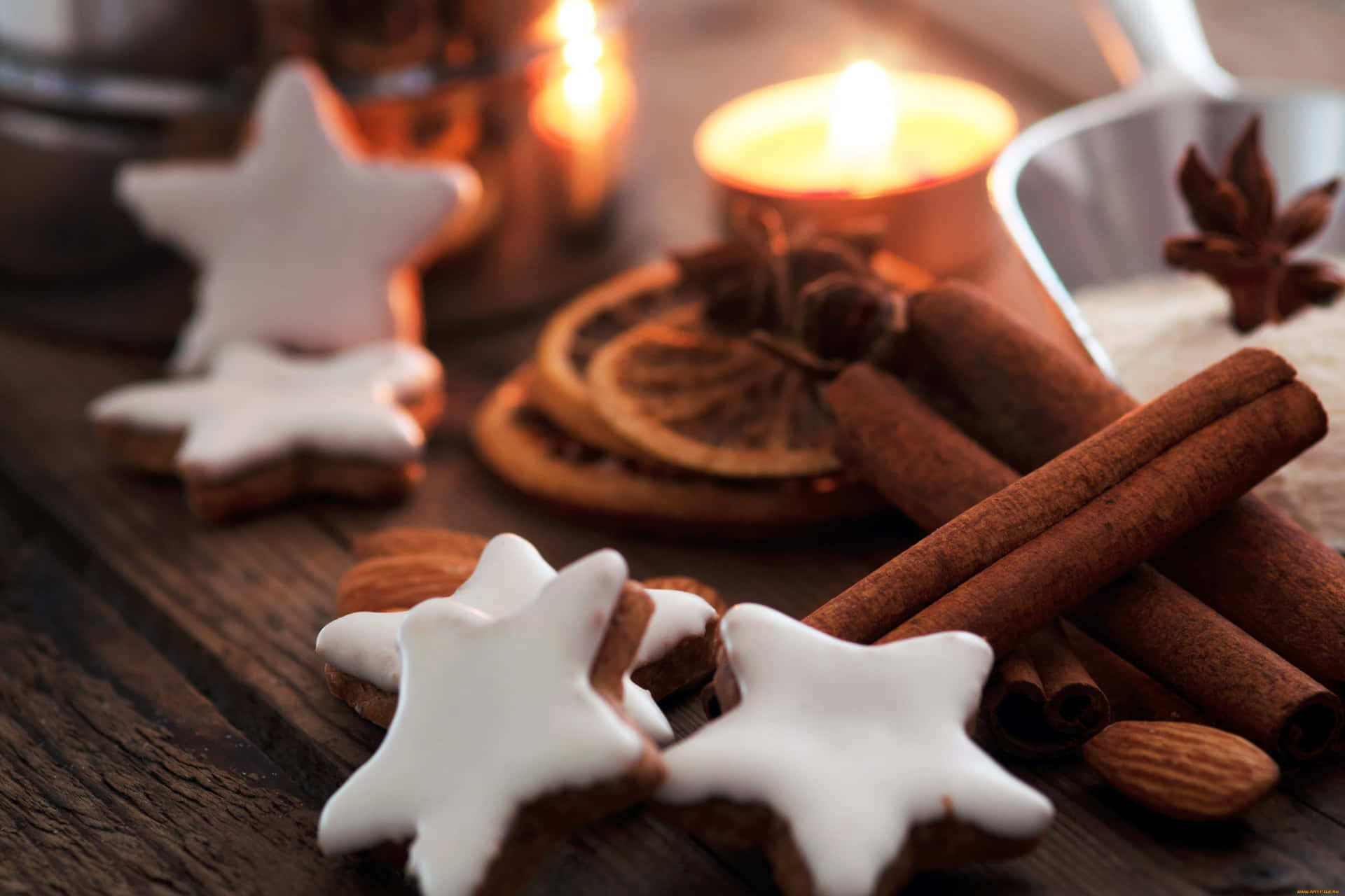 Christmas Cookies Cinnamon Warmth Background