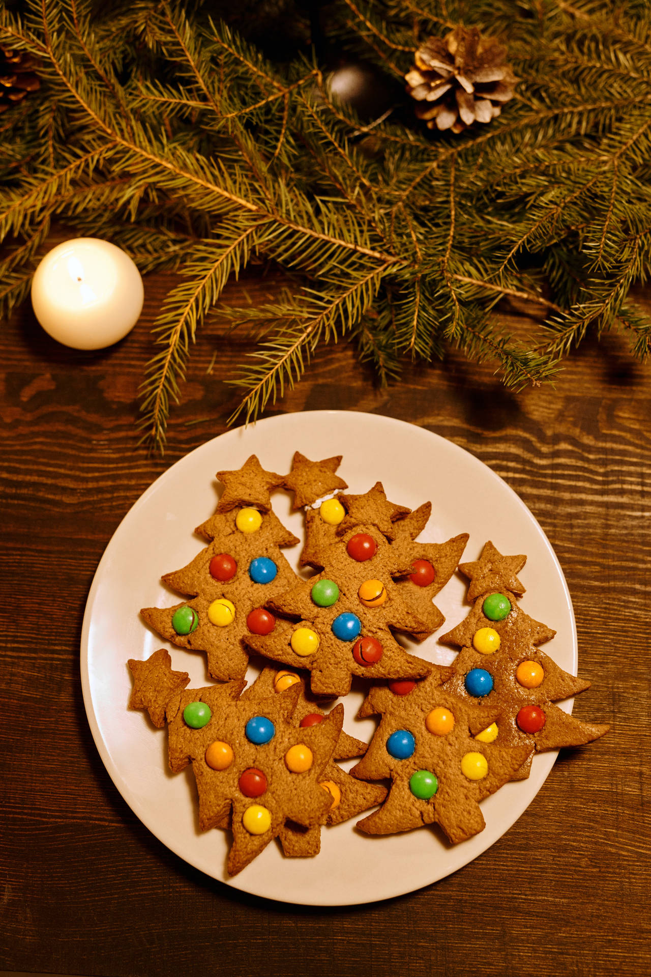 Christmas Cookies Trees Background