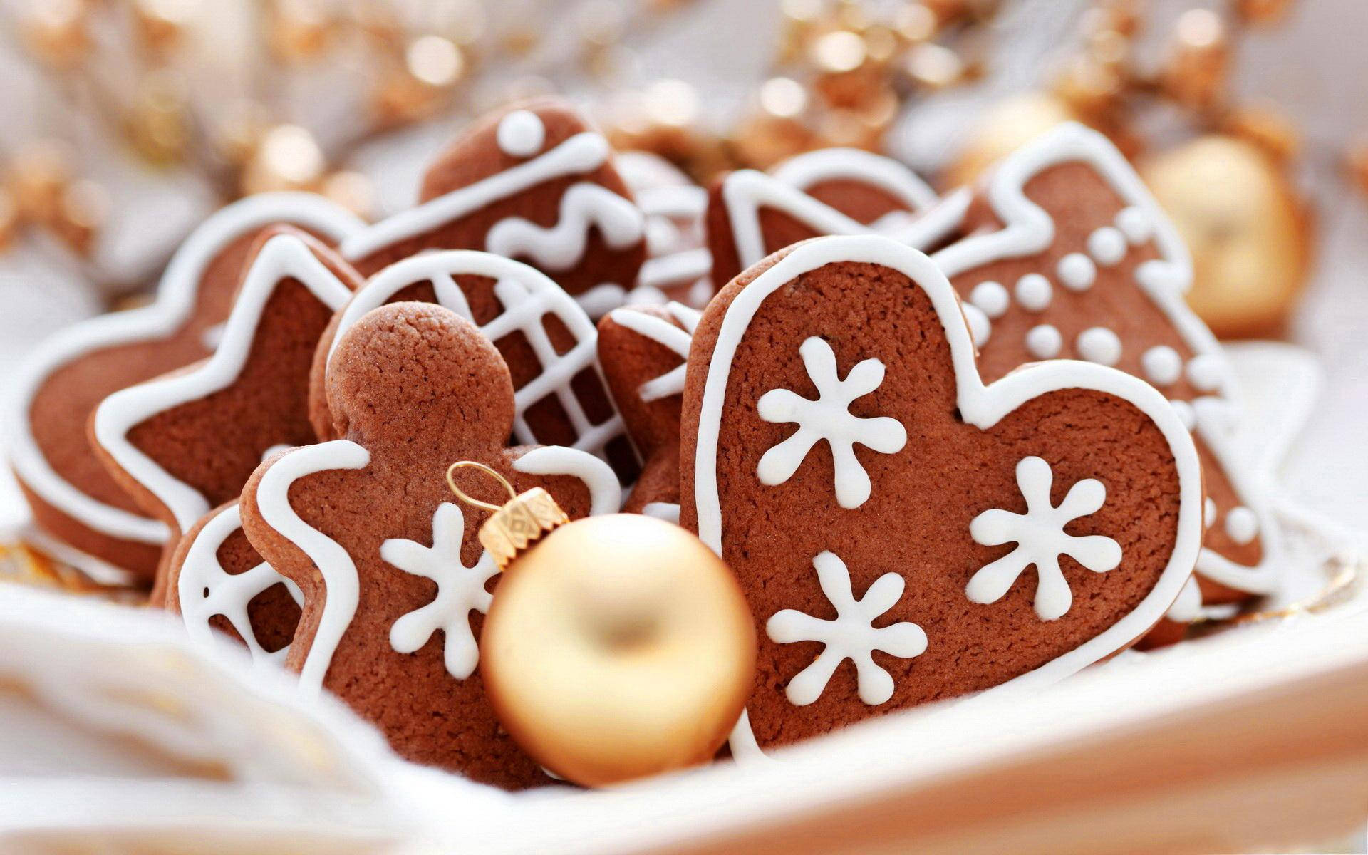 Christmas Cookies White Icing Background