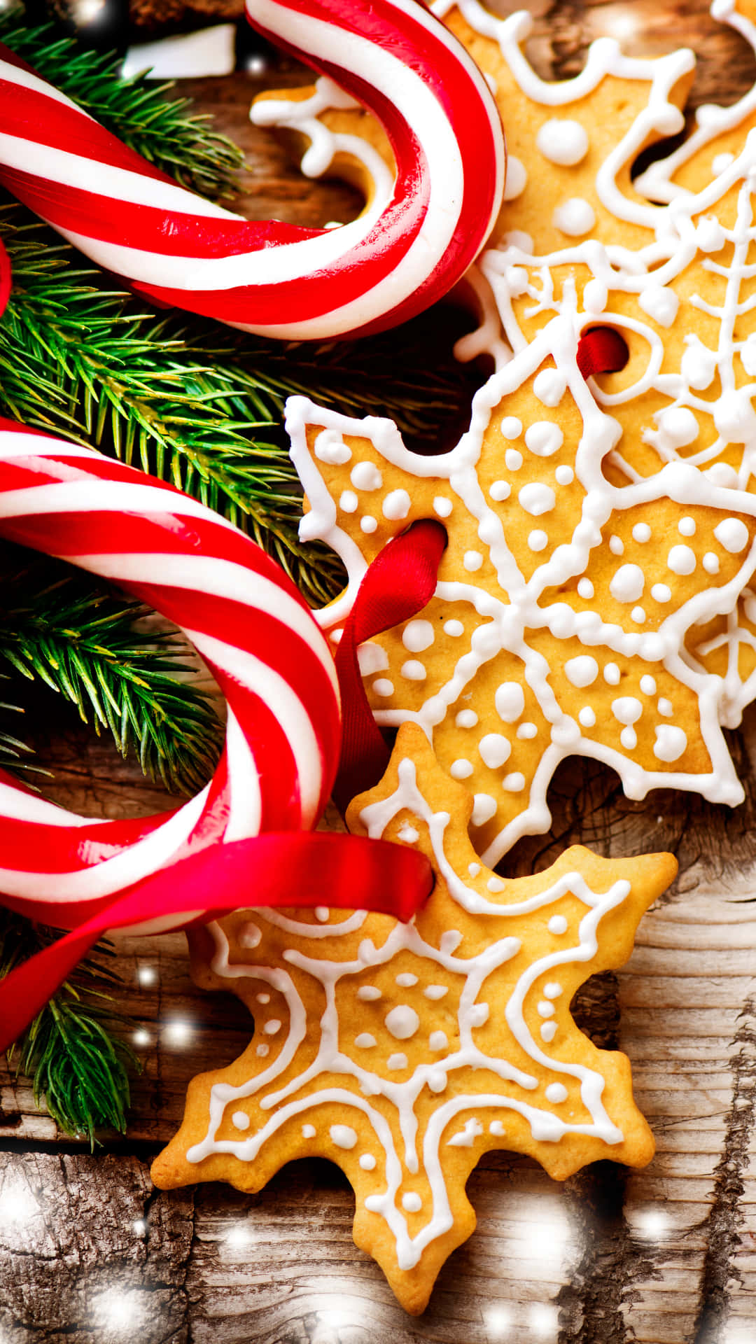 Christmas Cookiesand Candy Canes Background