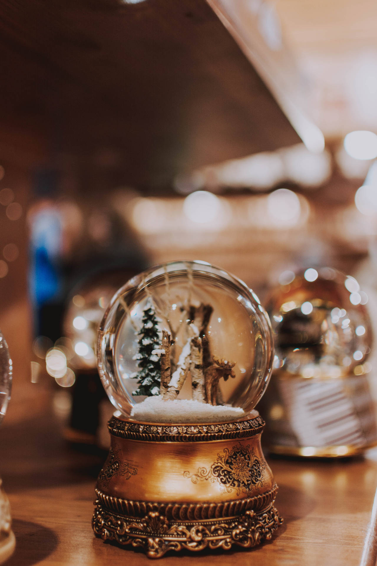 Christmas Crystal Snow Globe Ball Background