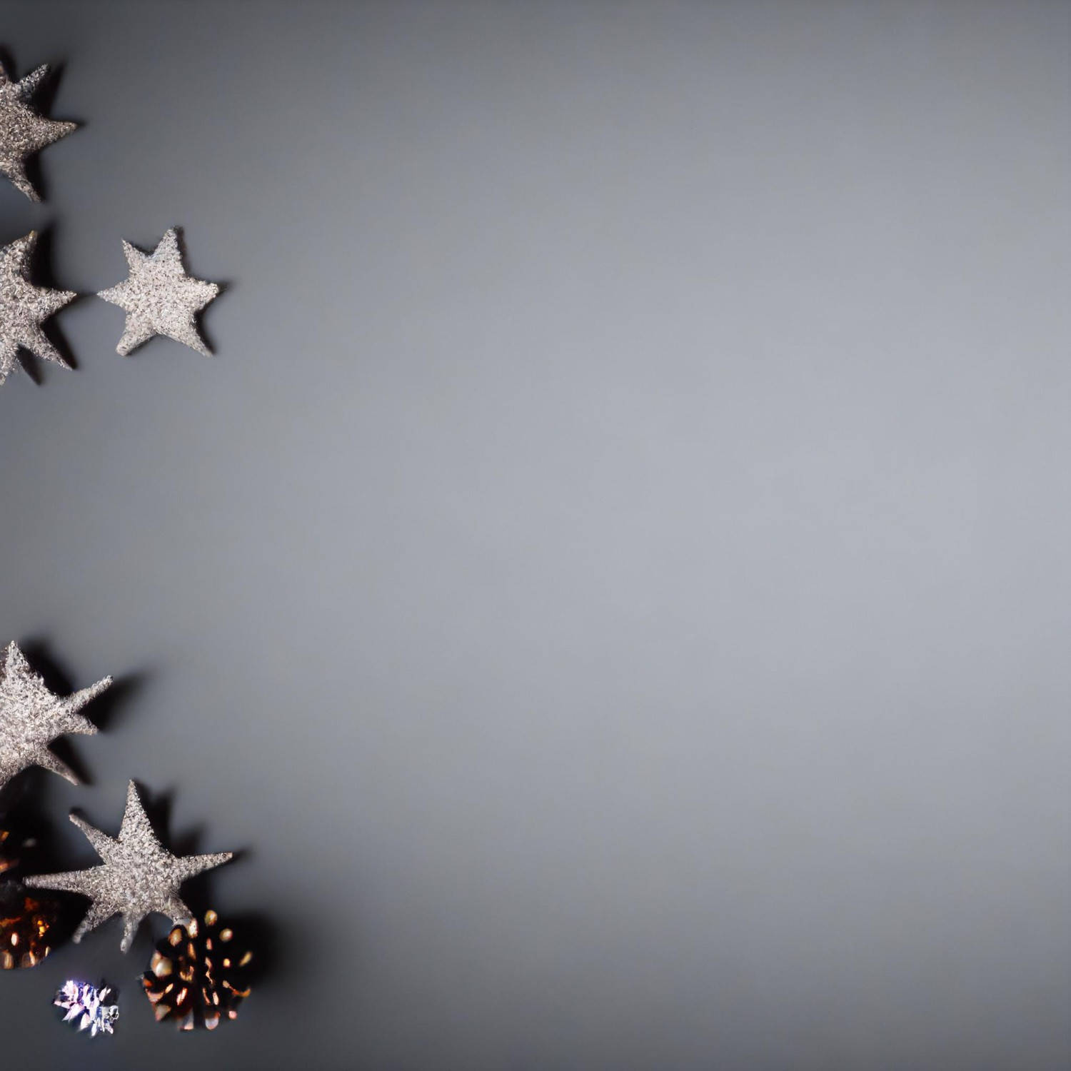 Christmas Decorations On A Gray Background Background