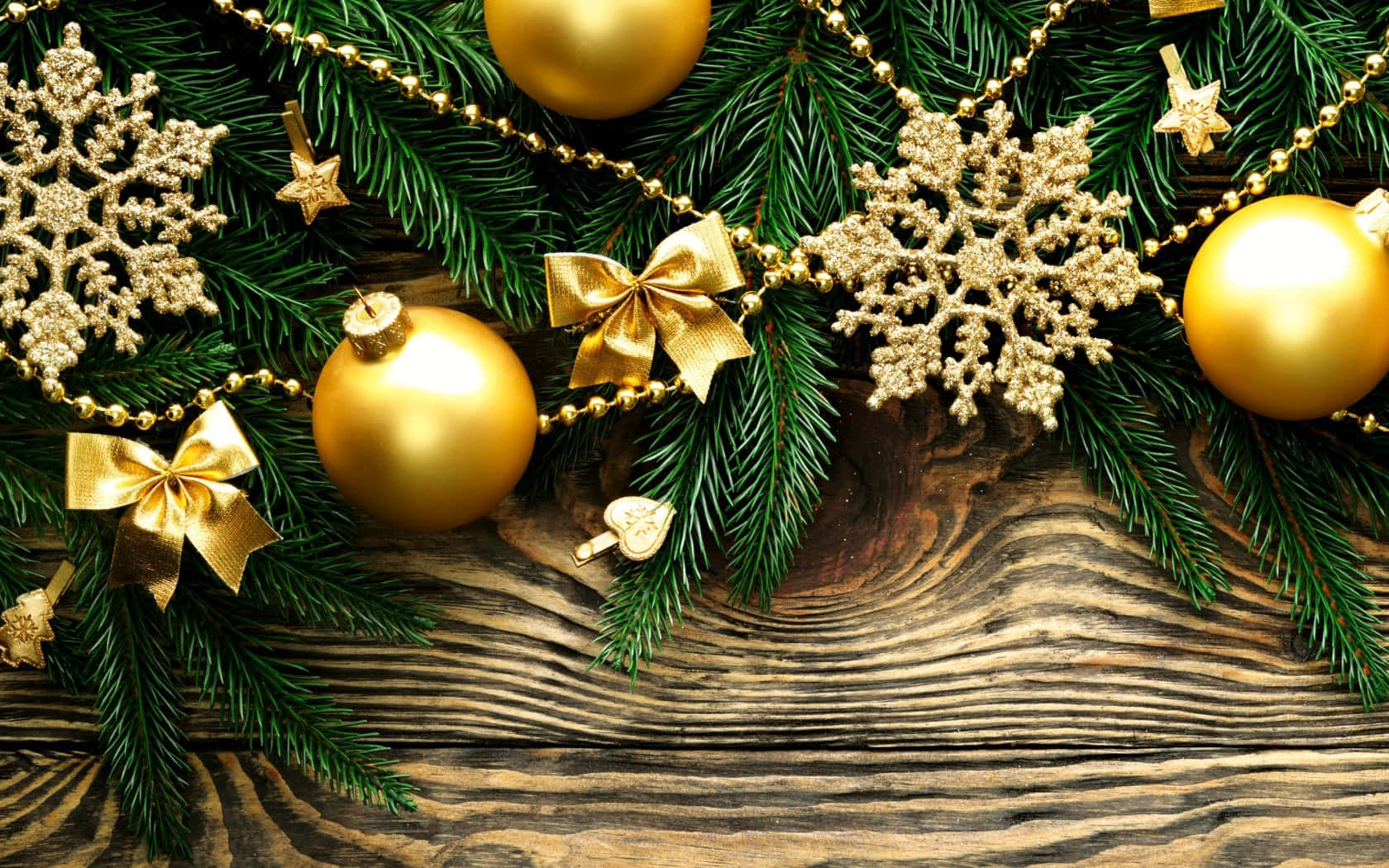 Christmas Decorations On A Wooden Background Background