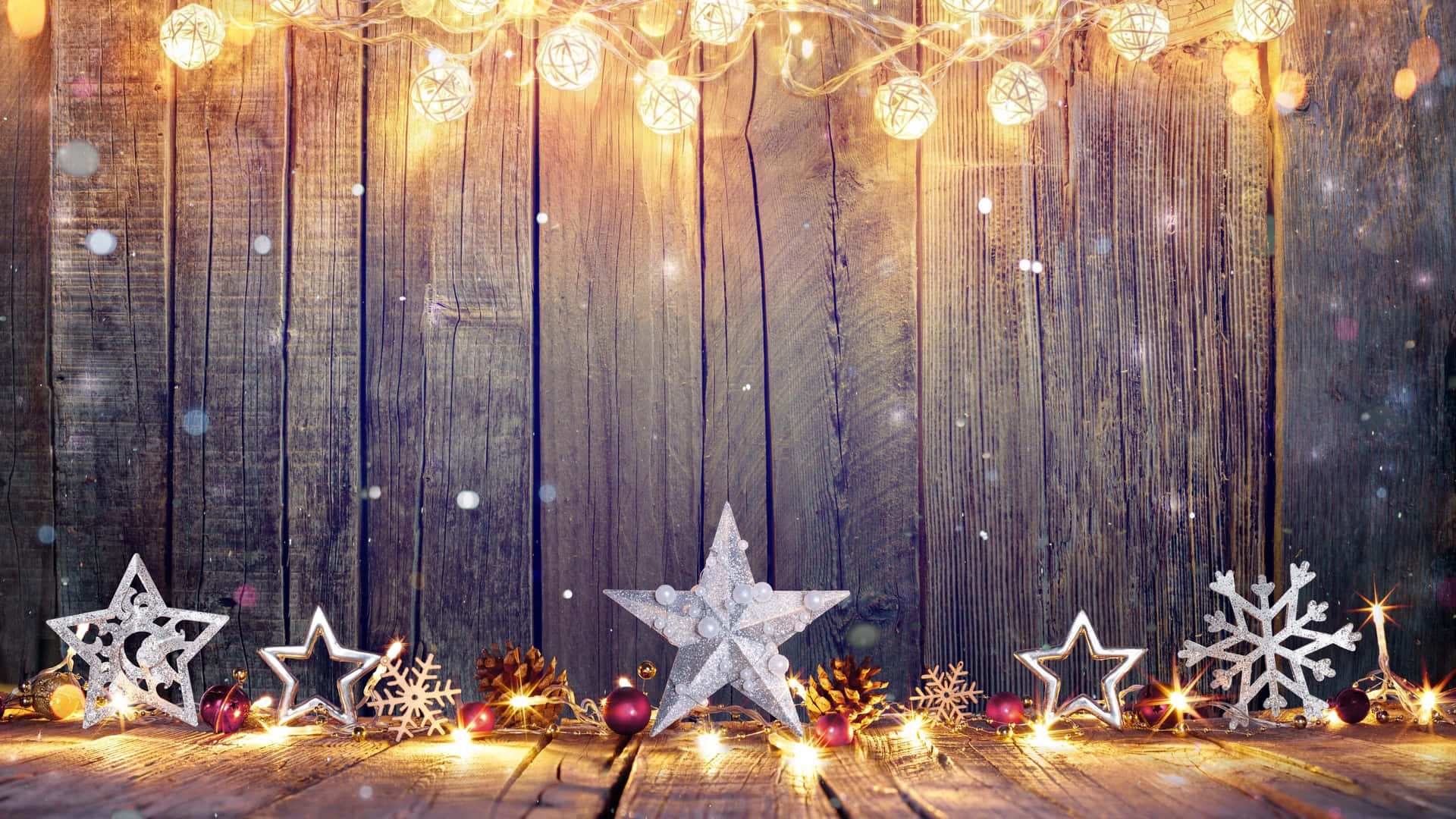 Christmas Decorations On A Wooden Background Background
