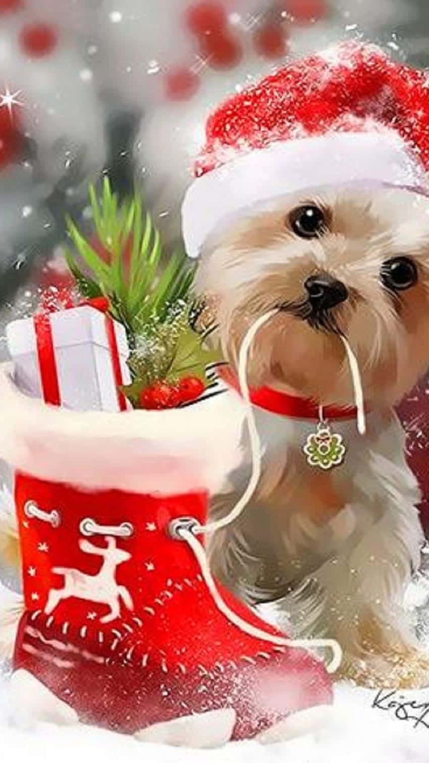 Christmas Dog Pulling String