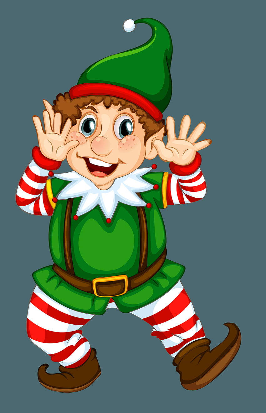 Christmas Elf In A Peek-a-boo Pose Background