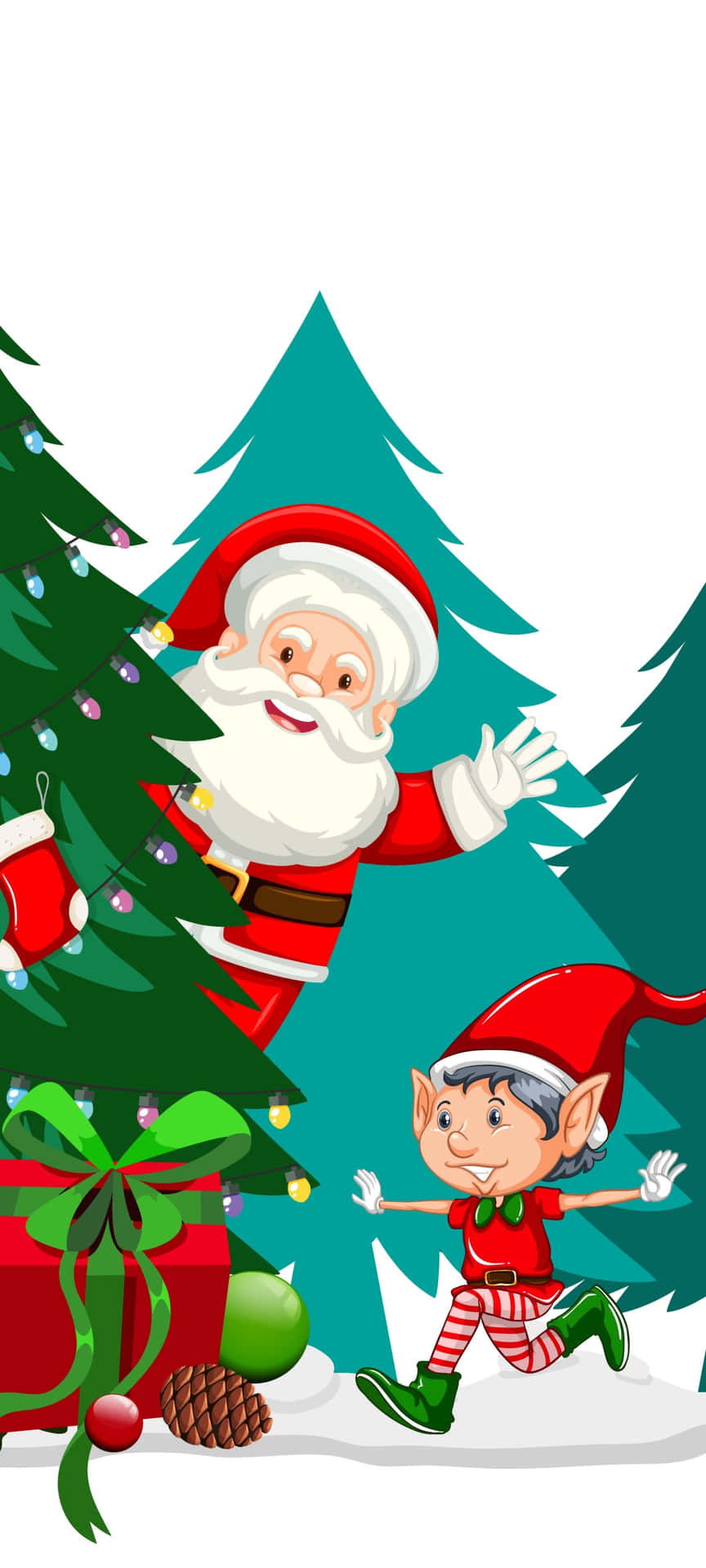 Christmas Elves Making Toys For Santa Background