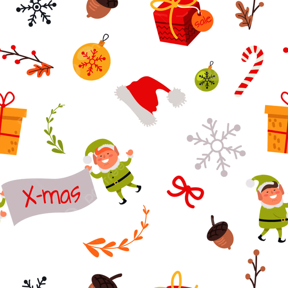 Christmas Elves Working Hard Background